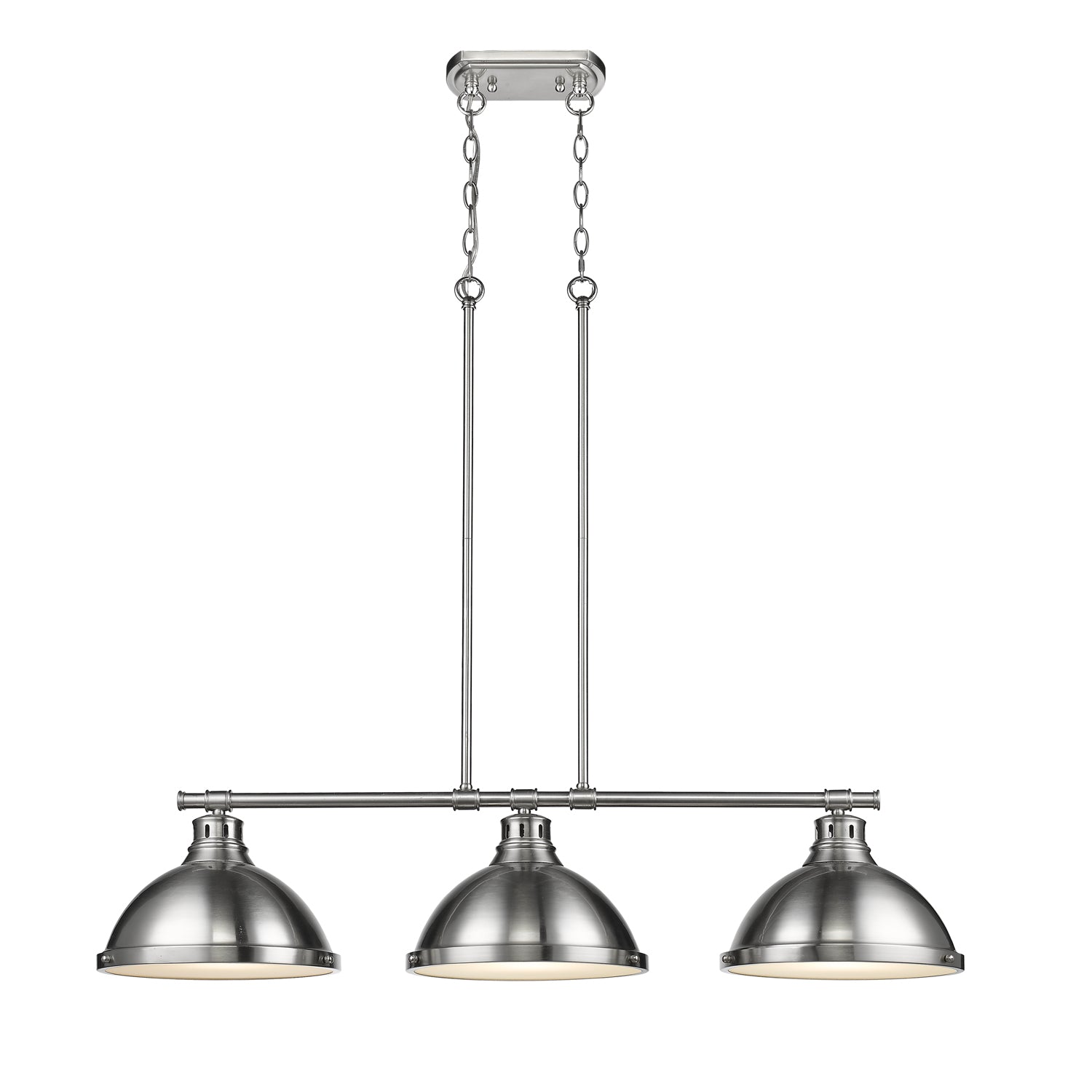 Duncan Small Pendant with Rod in Pewter with Rubbed Bronze - Default Title - Golden Lighting