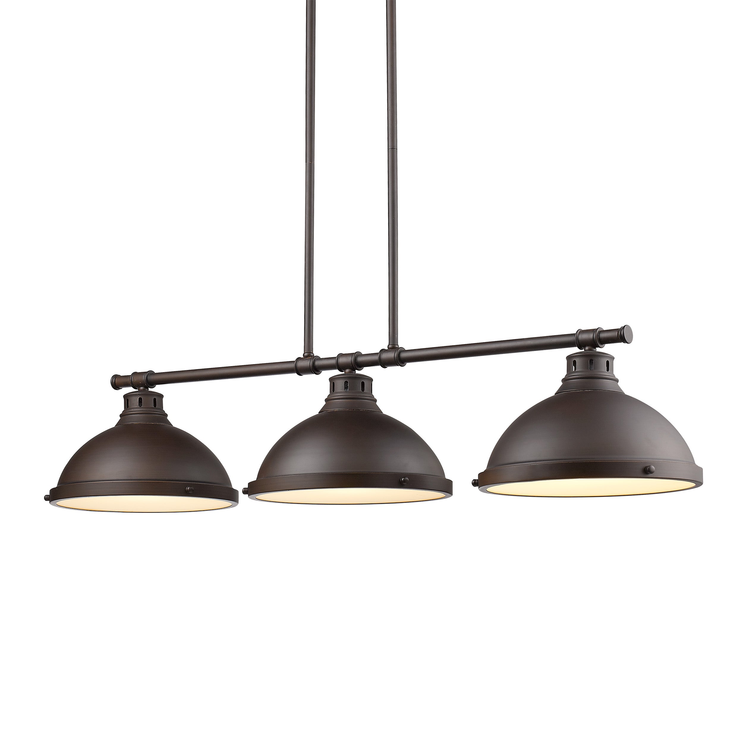 Yep by Golden Lighting Duncan 3-light Island Light in Rubbed Bronze and Rubbed Bronze shade