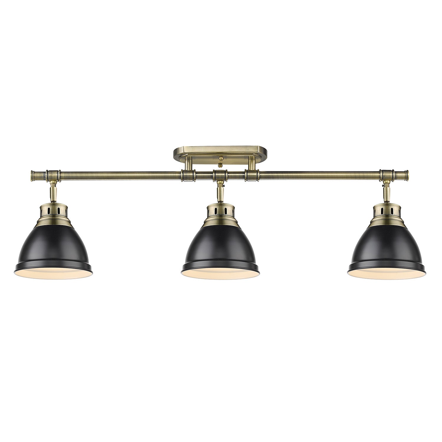 Yep by Golden Lighting Duncan 3-light Semi-Flush Mount in Aged Brass and Matte Black shade - - Golden Lighting