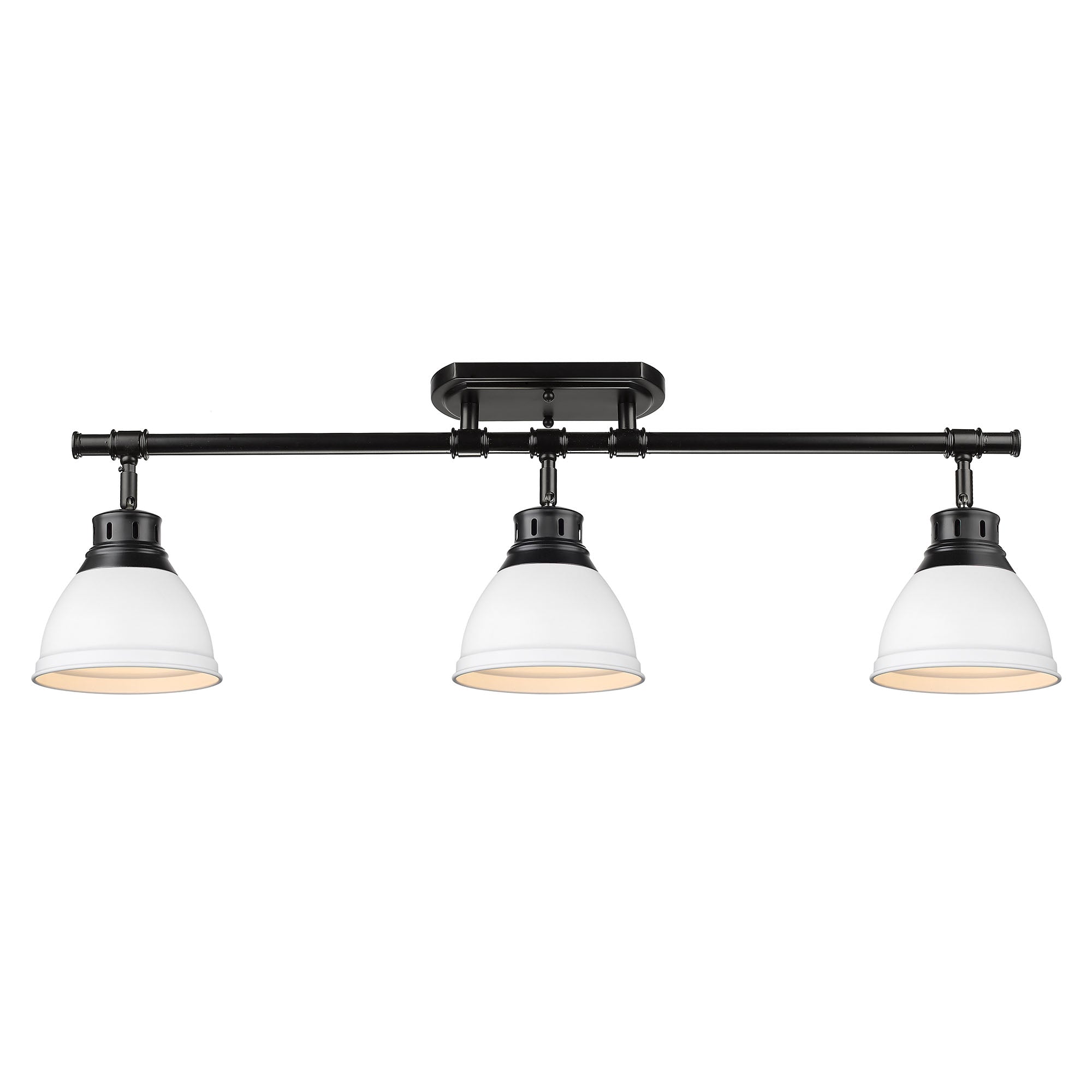 Yep by Golden Lighting Duncan 3-light Semi-Flush Mount in Matte Black and Matte White shade - - Golden Lighting