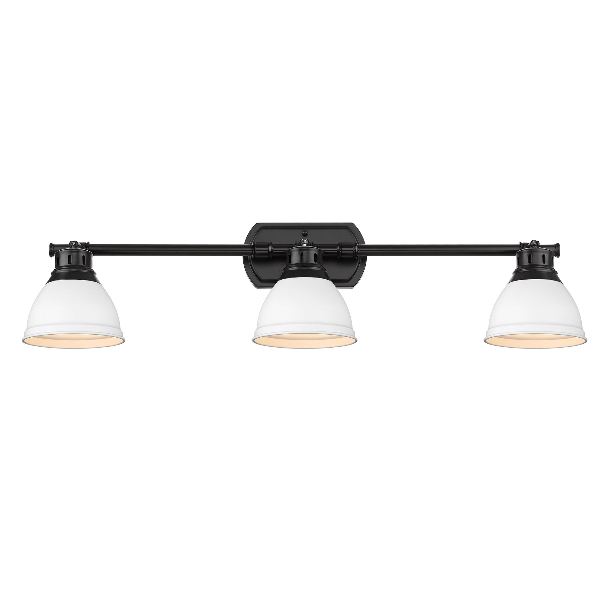 Yep by Golden Lighting Duncan 3-light Semi-Flush Mount in Matte Black and Matte White shade - - Golden Lighting
