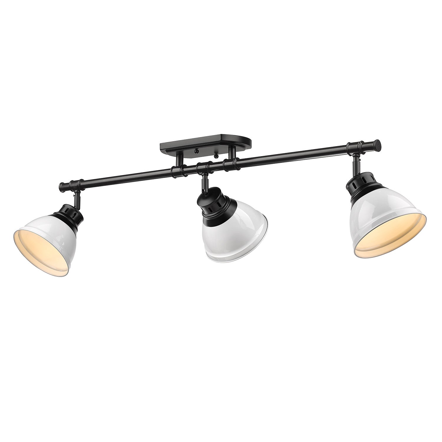 Yep by Golden Lighting Duncan 3-light Semi-Flush Mount in Matte Black and White shade - - Golden Lighting