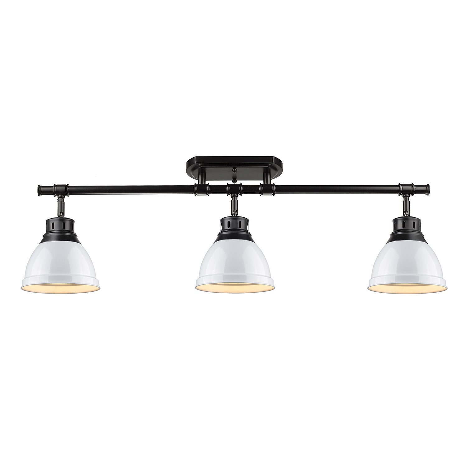 Yep by Golden Lighting Duncan 3-light Semi-Flush Mount in Matte Black and White shade - - Golden Lighting