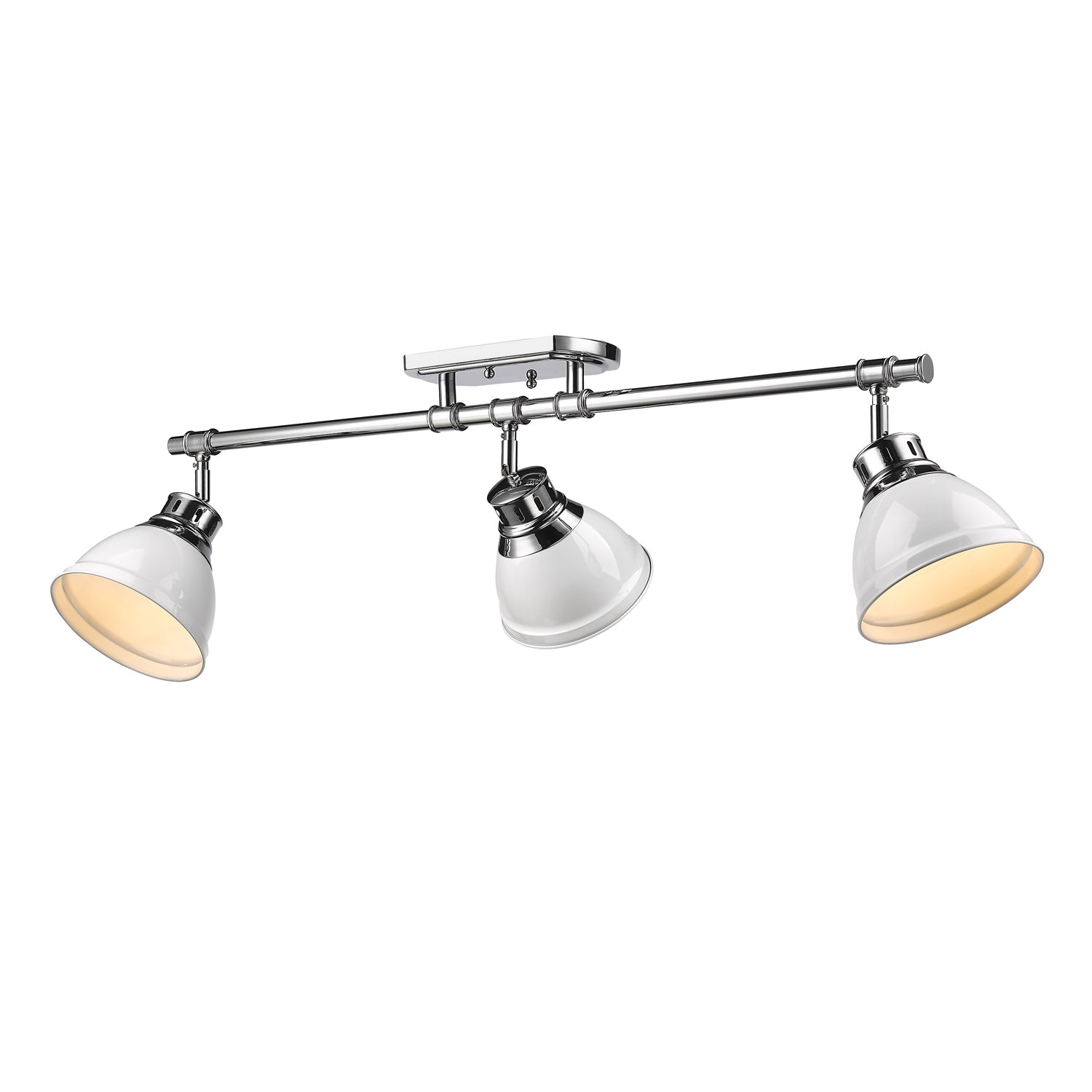 Yep by Golden Lighting Duncan 3-light Semi-Flush Mount in Chrome and White shade - - Golden Lighting