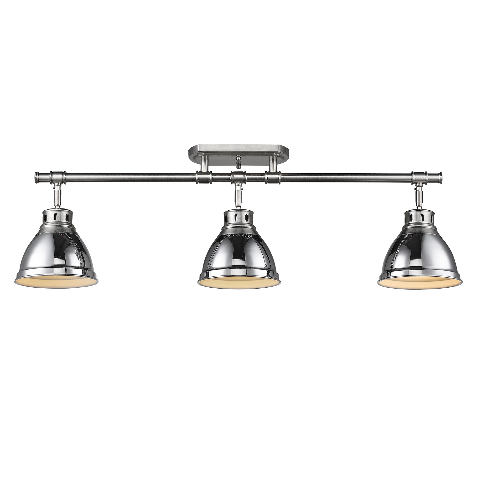 Yep by Golden Lighting Duncan 3-light Semi-Flush Mount in Pewter and Chrome shade - - Golden Lighting