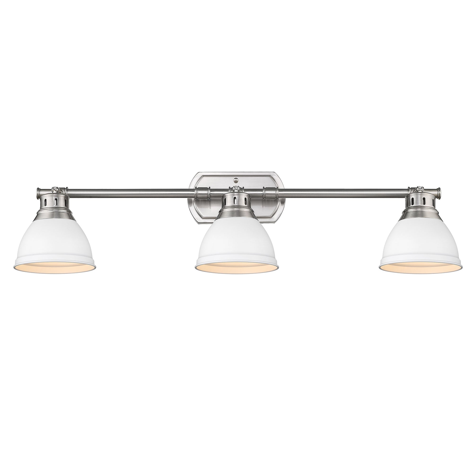 Yep by Golden Lighting Duncan 3-light Semi-Flush Mount in Pewter and Matte White shade - - Golden Lighting