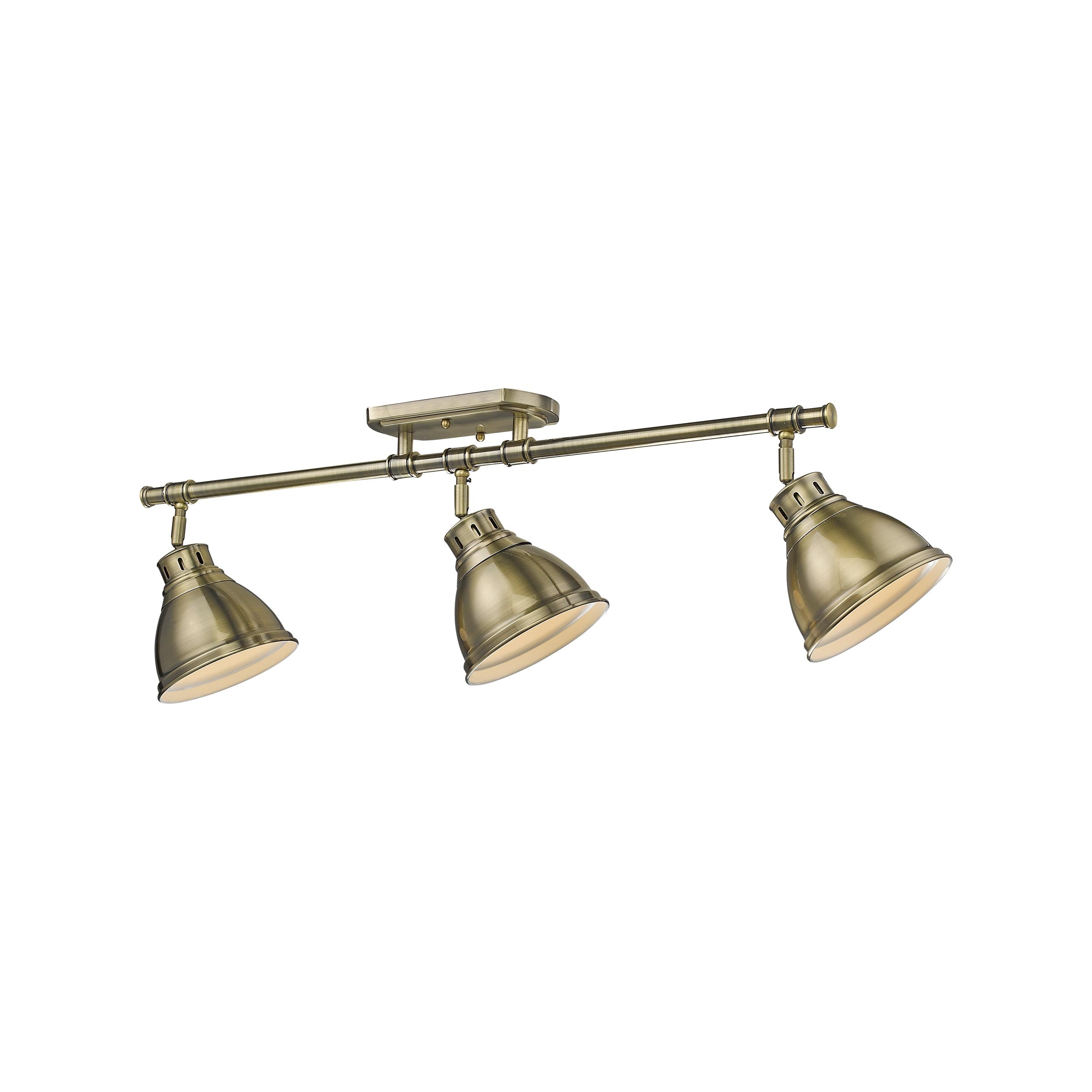 Yep by Golden Lighting Duncan 3-light Semi-Flush Mount in Aged Brass