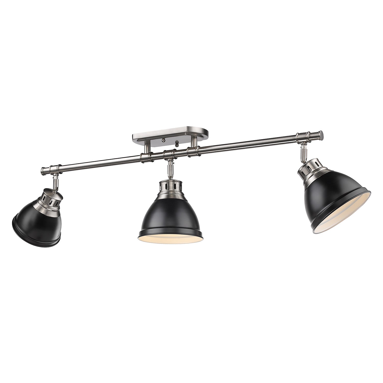Yep by Golden Lighting Duncan 3-light Semi-Flush Mount in Pewter and Matte Black shade