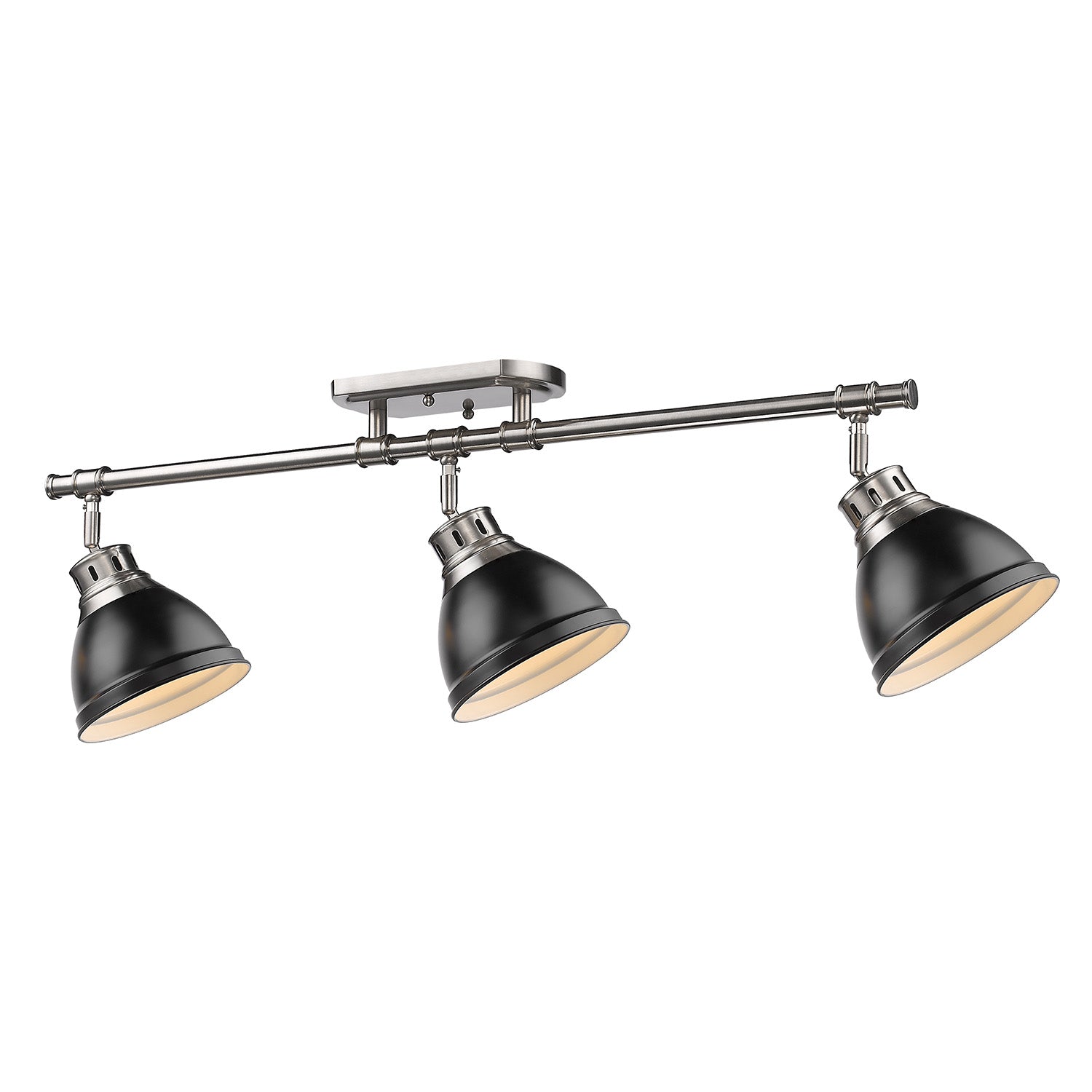 Yep by Golden Lighting Duncan 3-light Semi-Flush Mount in Pewter and Matte Black shade - - Golden Lighting