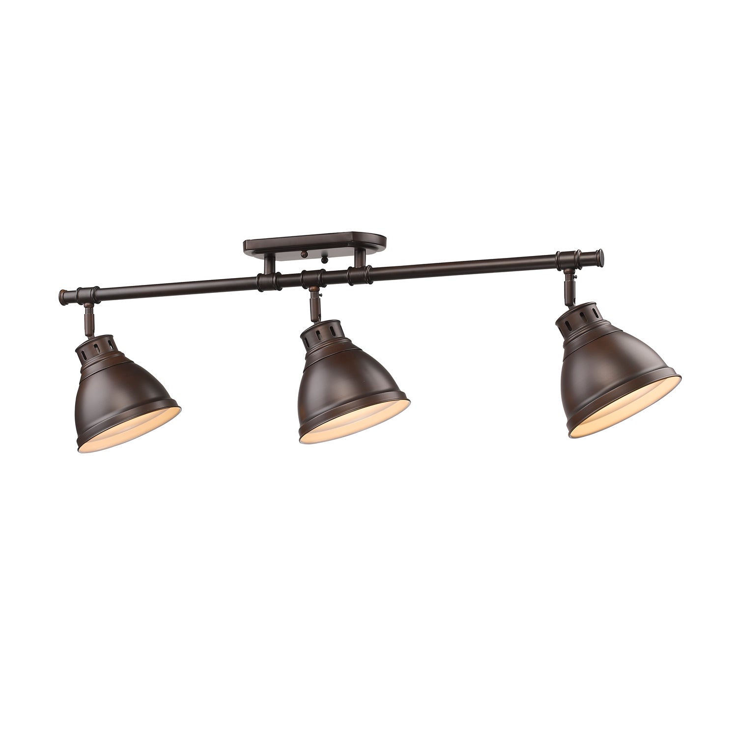 Yep by Golden Lighting Duncan 3-light Semi-Flush Mount in Rubbed Bronze and Rubbed Bronze shade