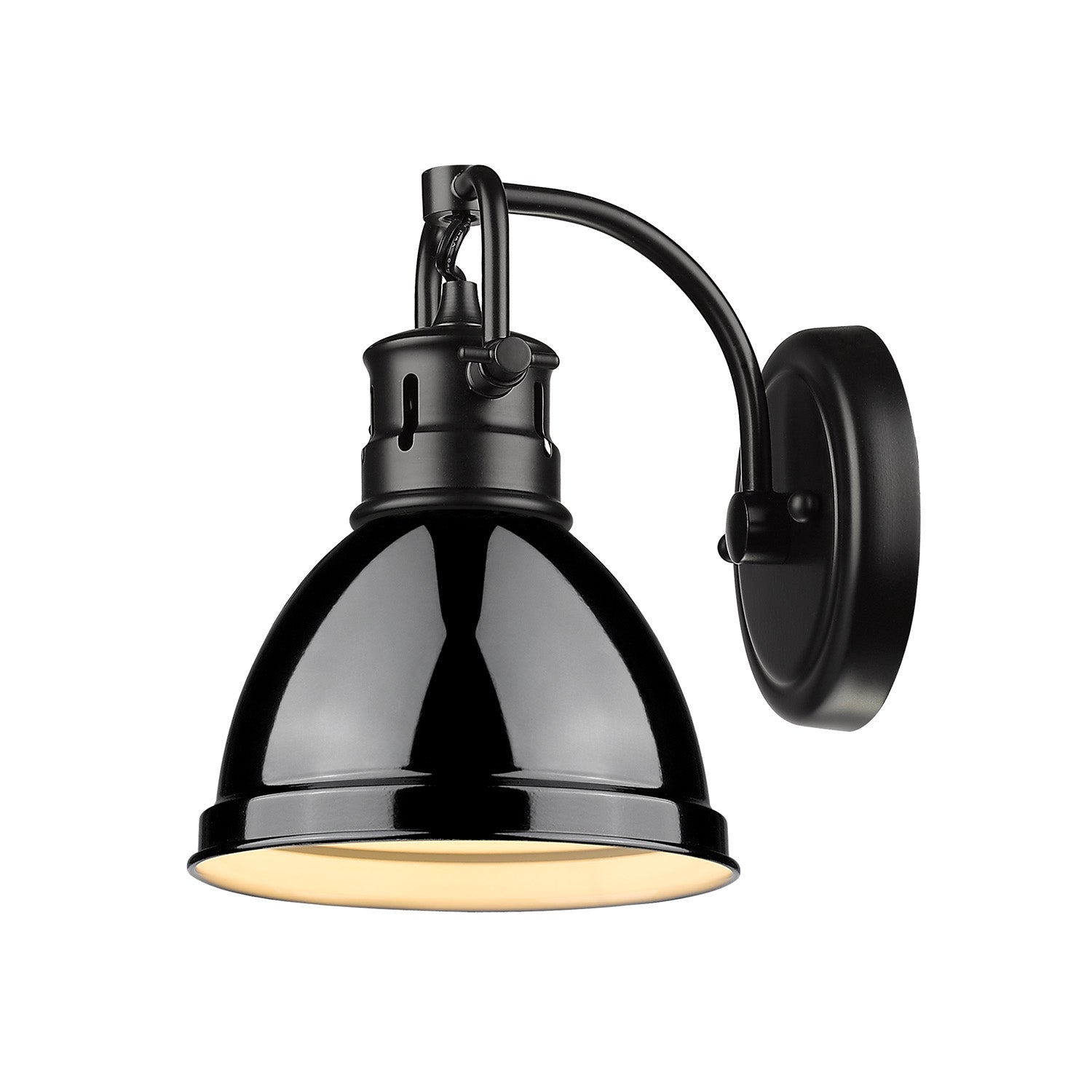 Yep by Golden Lighting Duncan 1-light Vanity in Matte Black and Black shade - - Golden Lighting