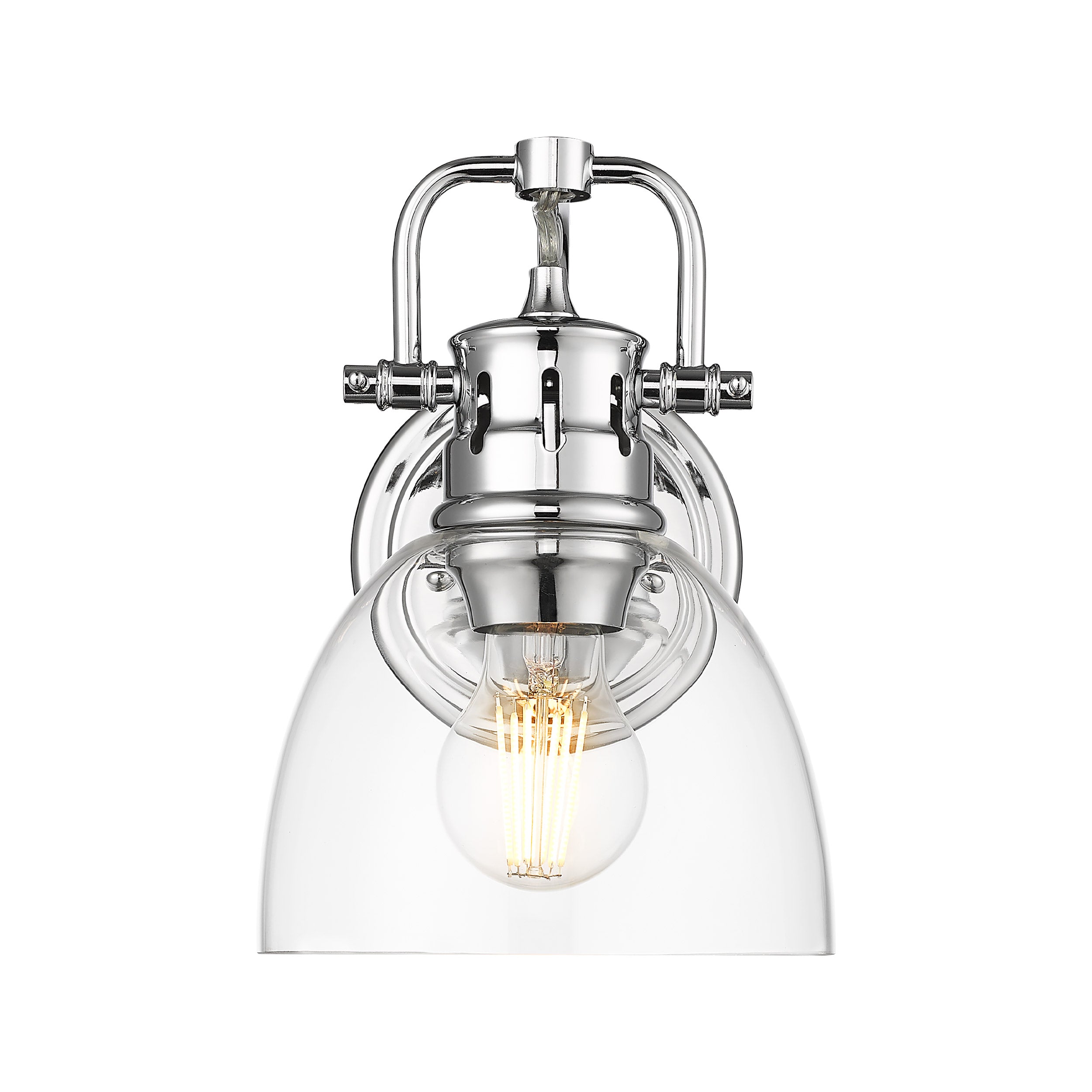 Yep by Golden Lighting Duncan 1-light Vanity in Chrome and Clear Glass - - Golden Lighting