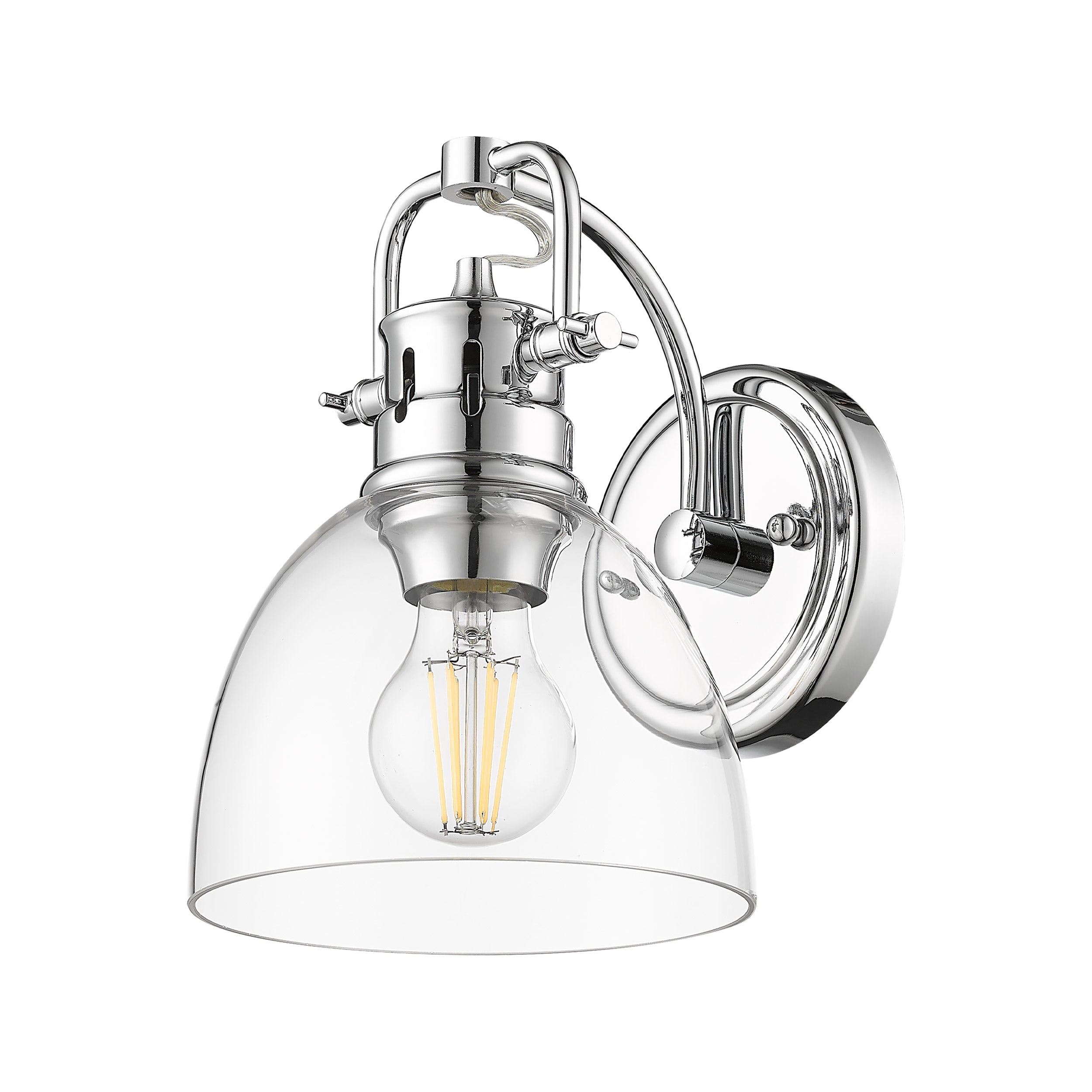 Yep by Golden Lighting Duncan 1-light Vanity in Chrome and Clear Glass - - Golden Lighting