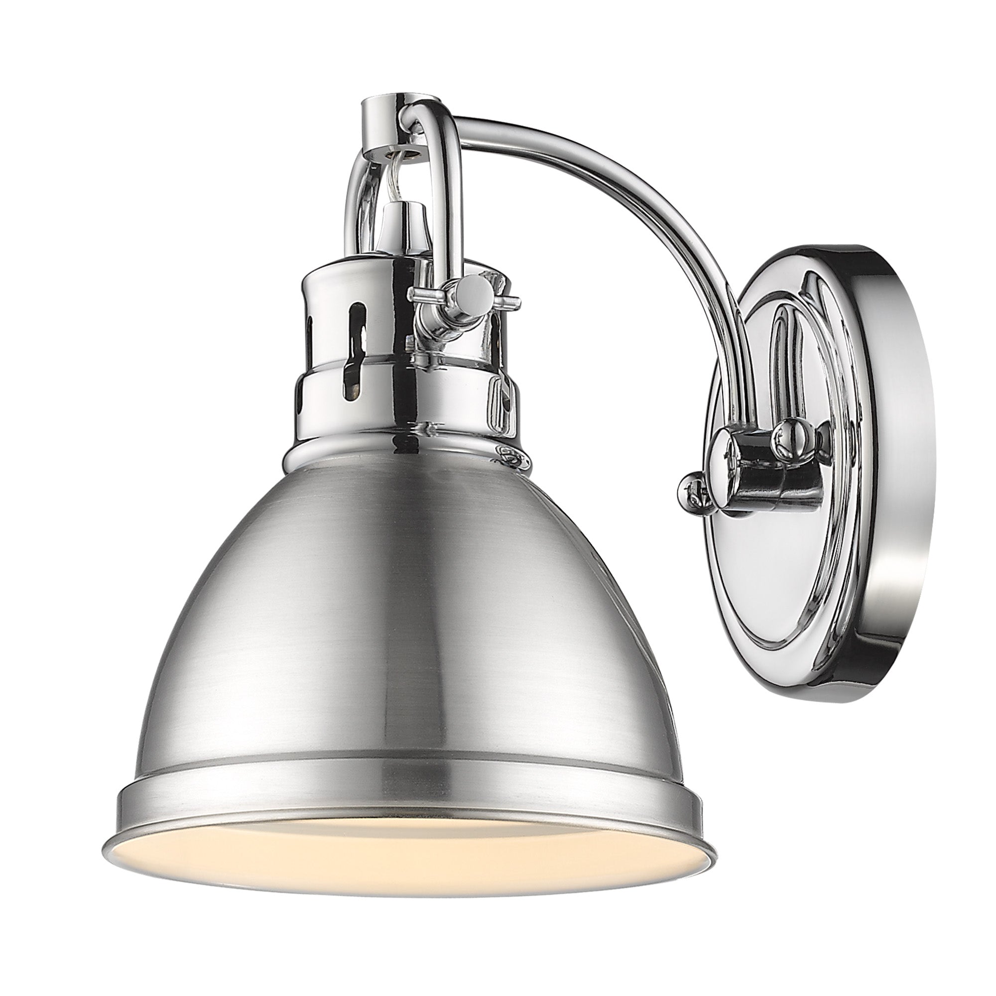 Yep by Golden Lighting Duncan 1-light Vanity in Chrome and Pewter shade - - Golden Lighting