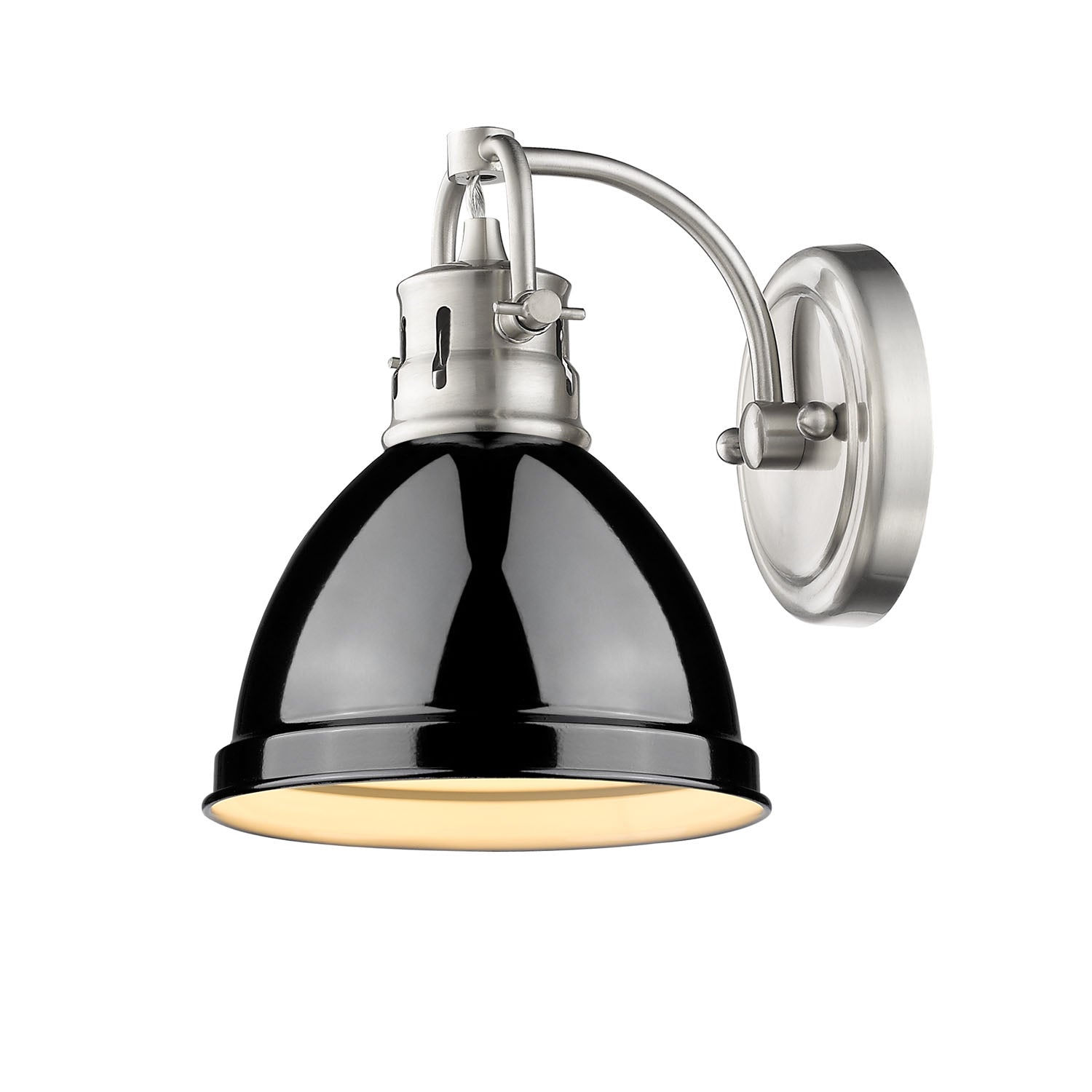Yep by Golden Lighting Duncan 1-light Vanity in Pewter and Black shade - - Golden Lighting