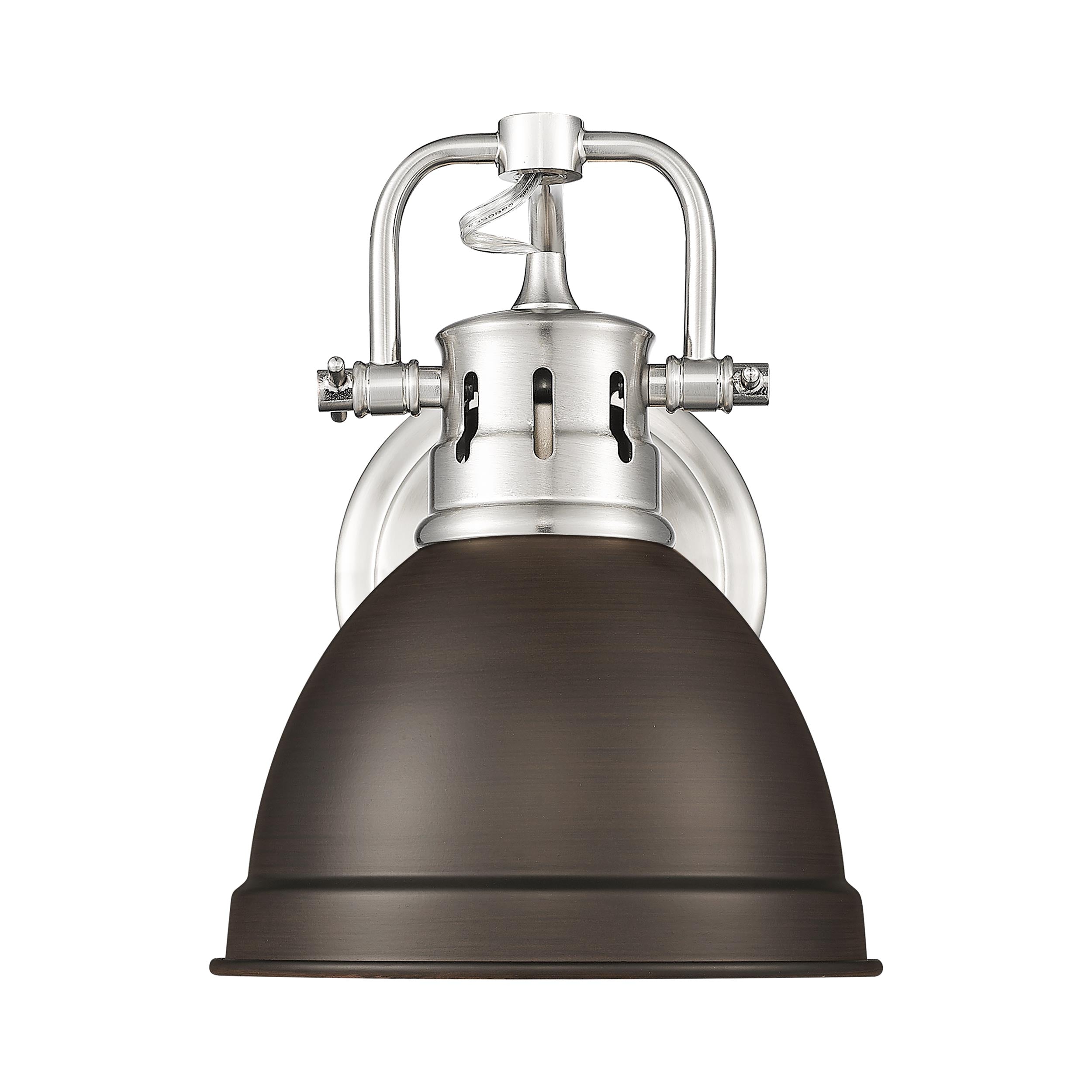 Yep by Golden Lighting Duncan 1-light Vanity in Pewter and Rubbed Bronze shade - - Golden Lighting