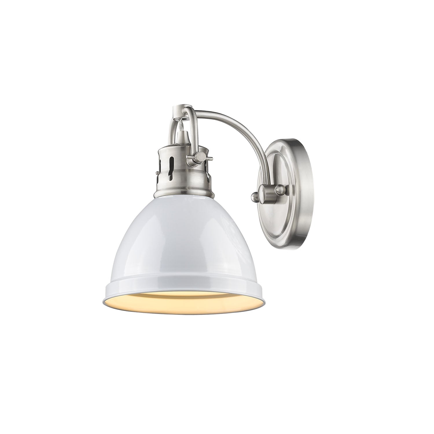 Yep by Golden Lighting Duncan 1-light Vanity in Pewter and Matte White shade - - Golden Lighting