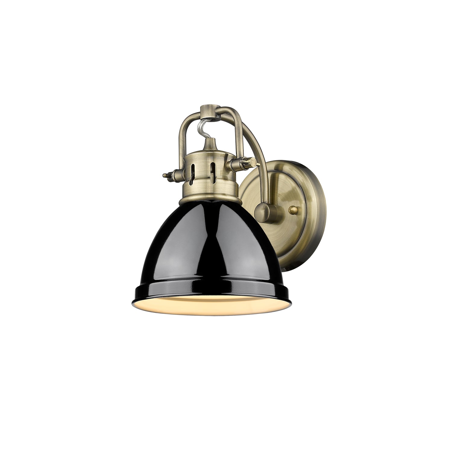 Duncan 1-Light Bath Vanity in Aged Brass with Black - Default Title - Golden Lighting