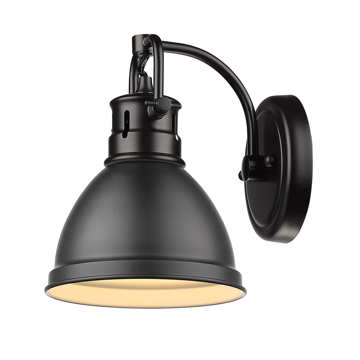 Duncan 1 Light Bath Vanity in Matte Black with a Matte Black Shade - Default Title - Golden Lighting