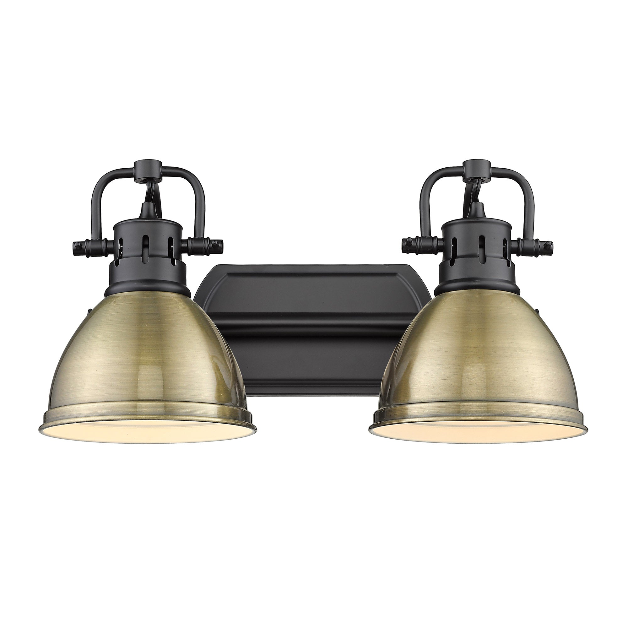 Yep by Golden Lighting Duncan 2-light Vanity in Matte Black and Aged Brass shade - - Golden Lighting