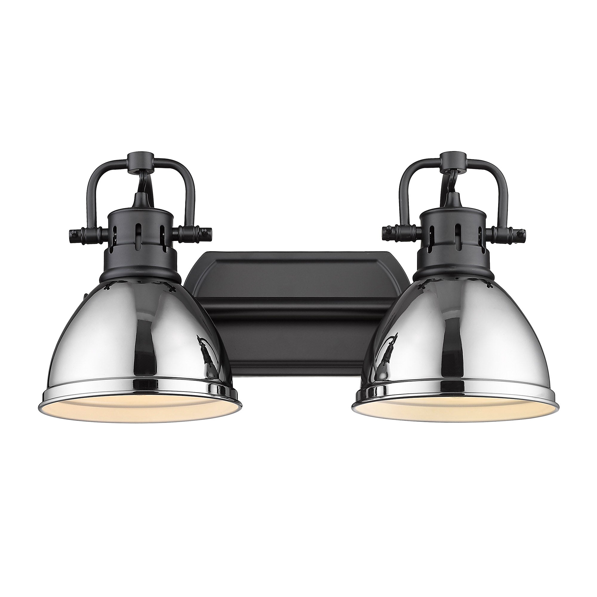 Yep by Golden Lighting Duncan 2-light Vanity in Matte Black and Chrome shade - - Golden Lighting