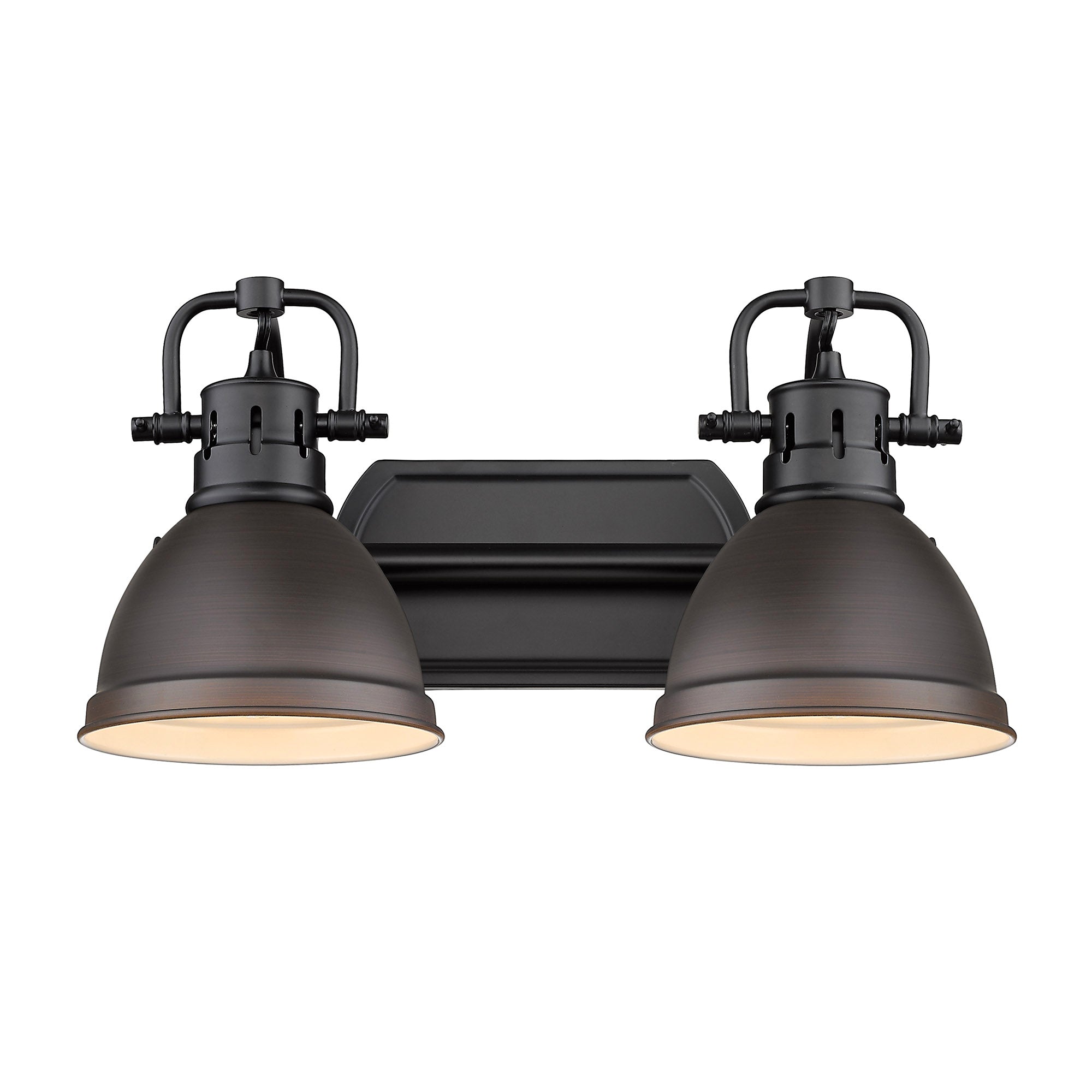 Yep by Golden Lighting Duncan 2-light Vanity in Matte Black and Rubbed Bronze shade - - Golden Lighting