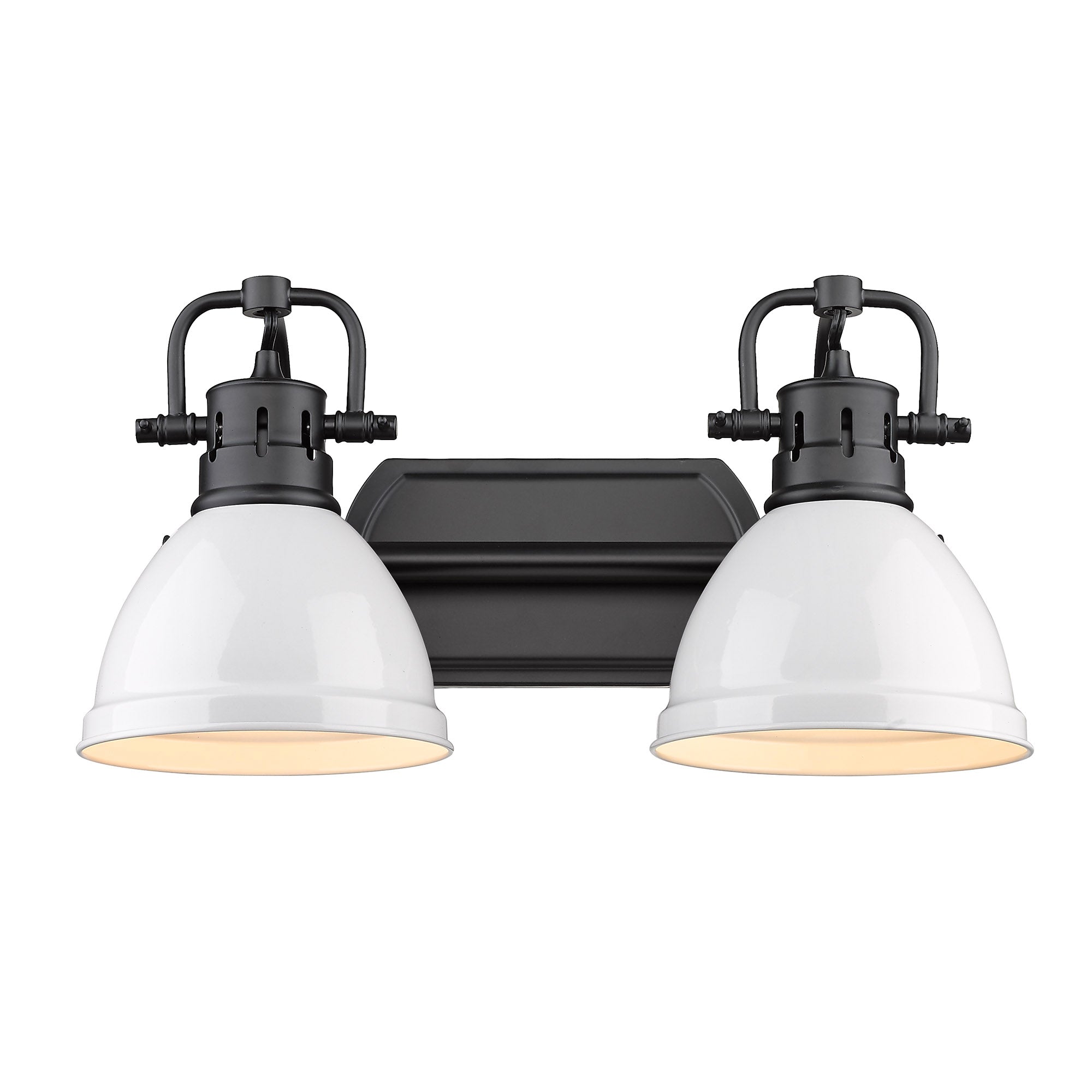 Yep by Golden Lighting Duncan 2-light Vanity in Matte Black and White shade - - Golden Lighting