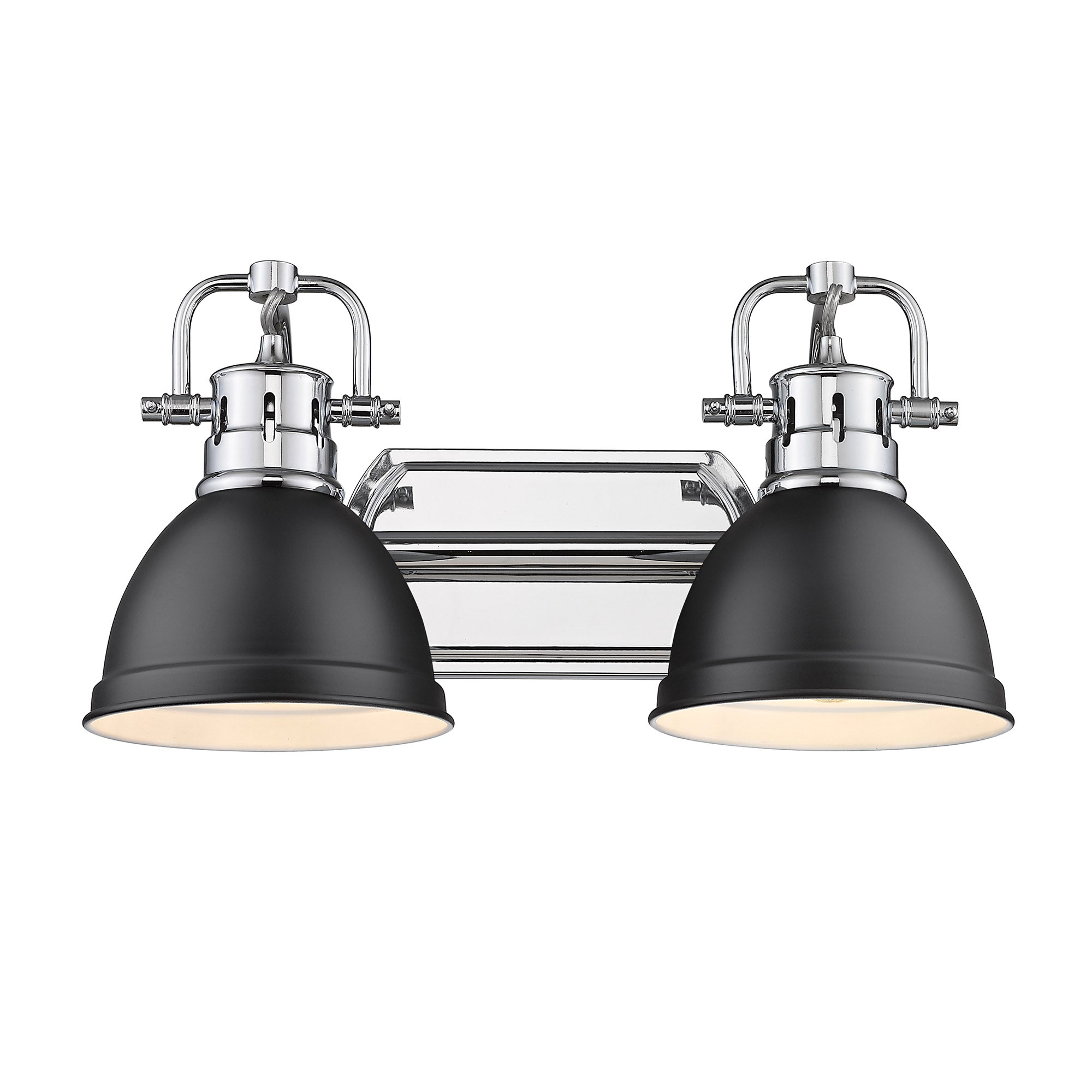 Yep by Golden Lighting Duncan 2-light Vanity in Chrome and Matte Black shade - - Golden Lighting