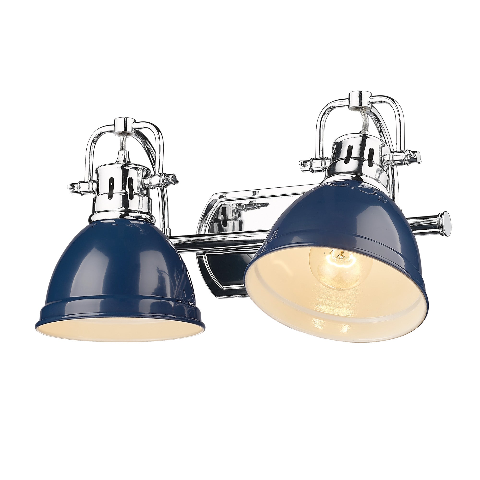 Yep by Golden Lighting Duncan 2-light Vanity in Chrome and Navy Blue shade - - Golden Lighting