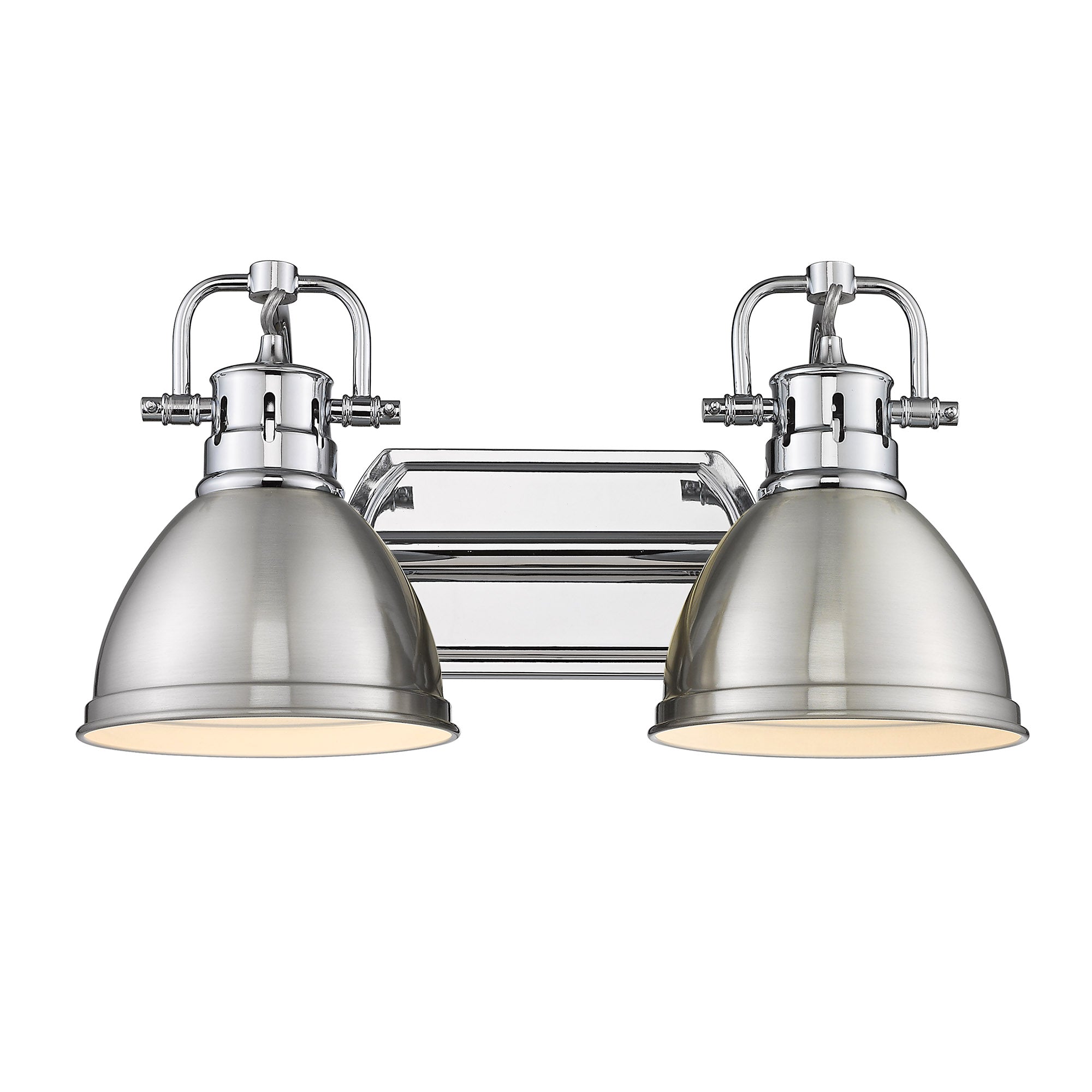 Yep by Golden Lighting Duncan 2-light Vanity in Chrome and Pewter shade - - Golden Lighting