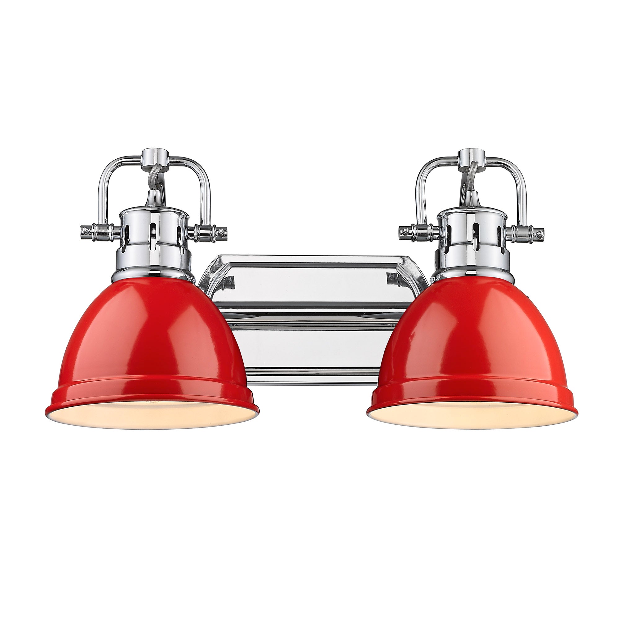 Yep by Golden Lighting Duncan 2-light Vanity in Chrome and Red shade - - Golden Lighting