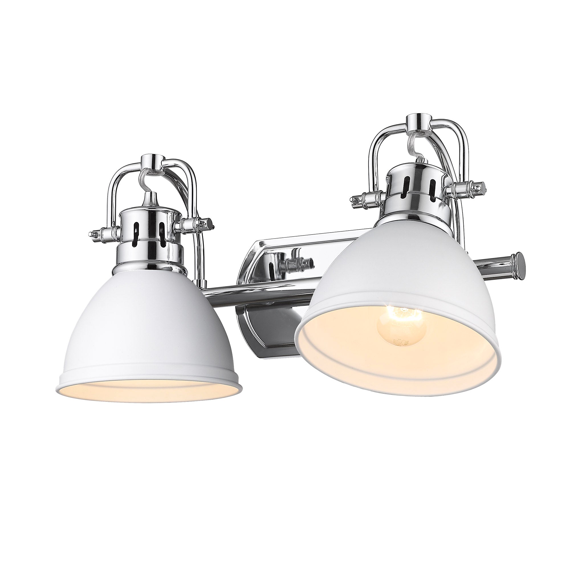 Yep by Golden Lighting Duncan 2-light Vanity in Chrome and Matte White shade - - Golden Lighting