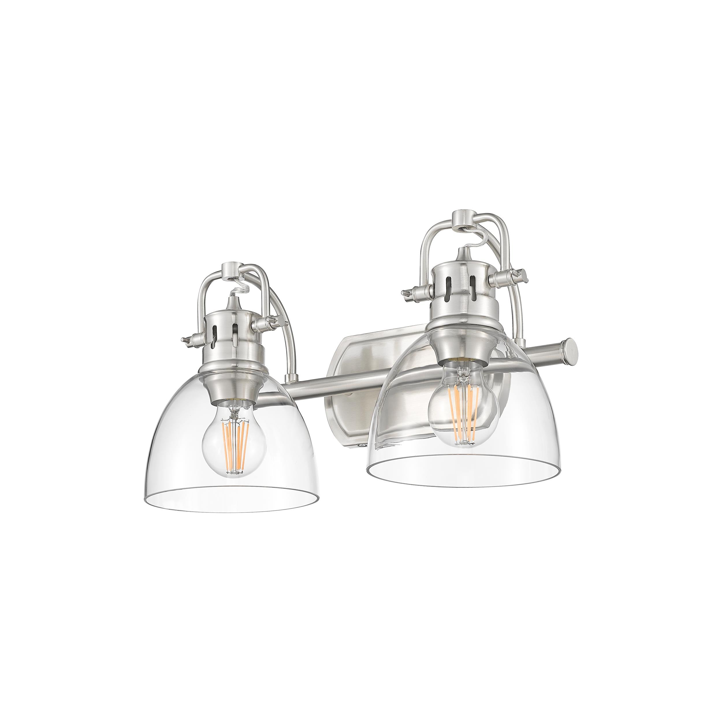 Yep by Golden Lighting Duncan 2-light Vanity in Pewter and Clear Glass - - Golden Lighting