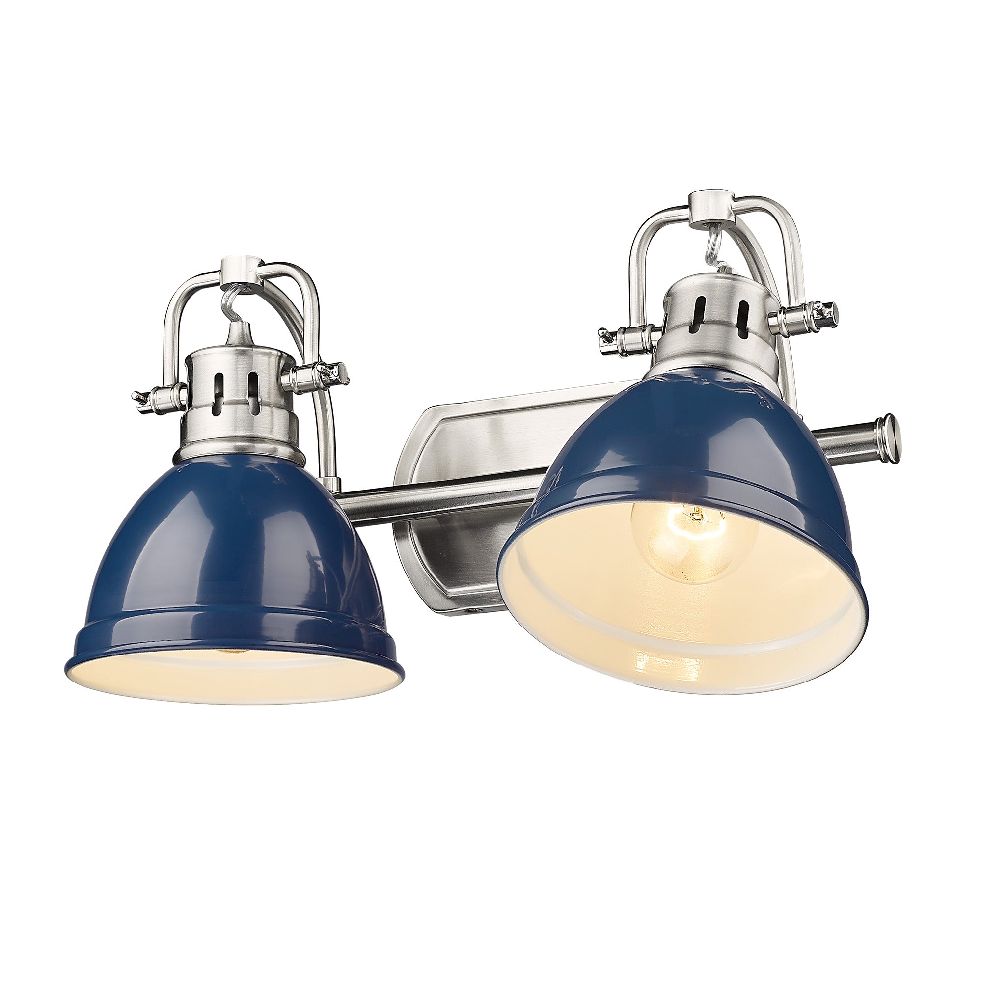 Yep by Golden Lighting Duncan 2-light Vanity in Pewter and Navy Blue shade - - Golden Lighting