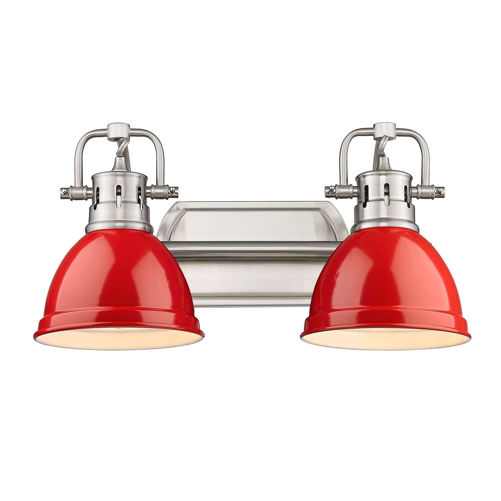 Yep by Golden Lighting Duncan 2-light Vanity in Pewter and Red shade - - Golden Lighting