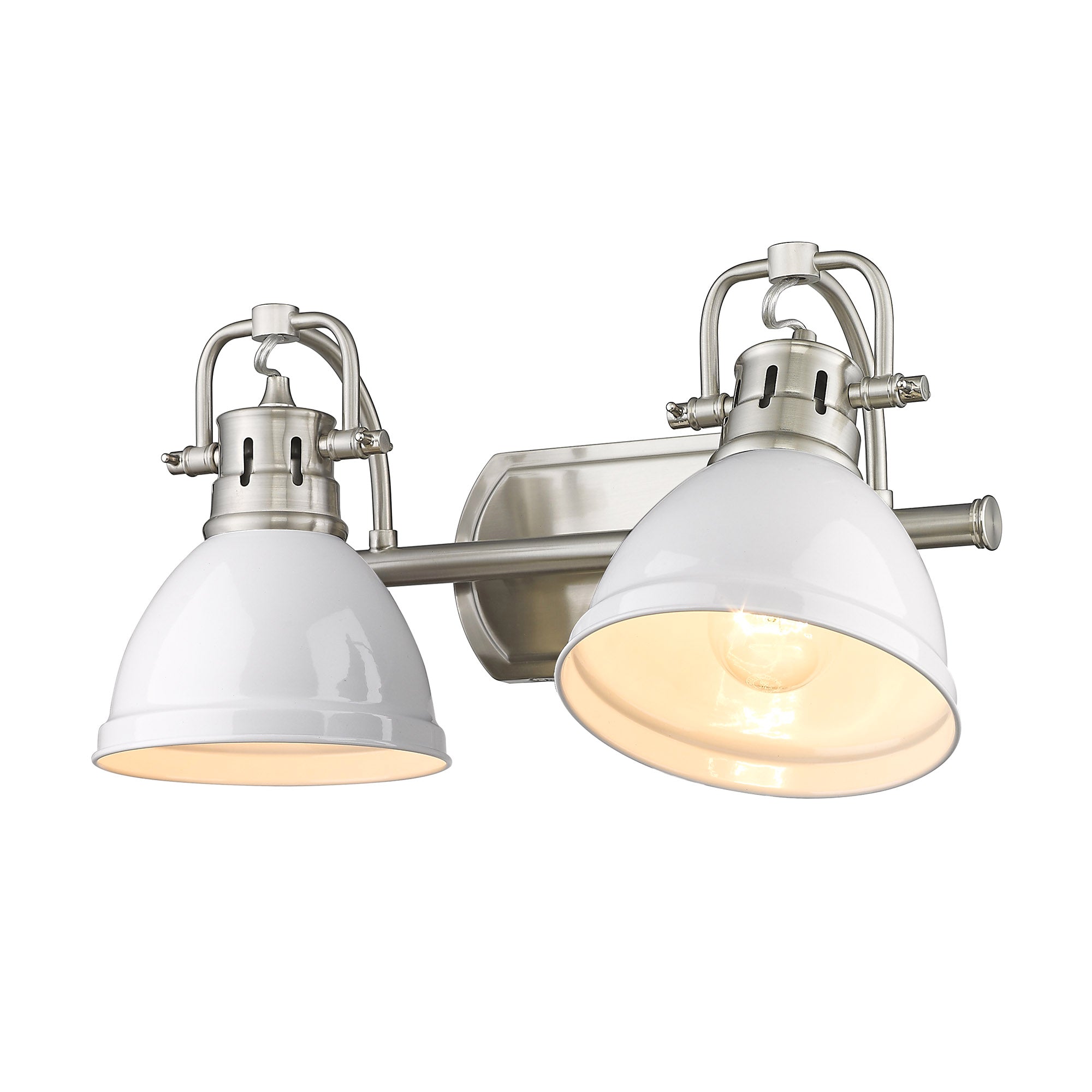 Yep by Golden Lighting Duncan 2-light Vanity in Pewter and White shade - - Golden Lighting