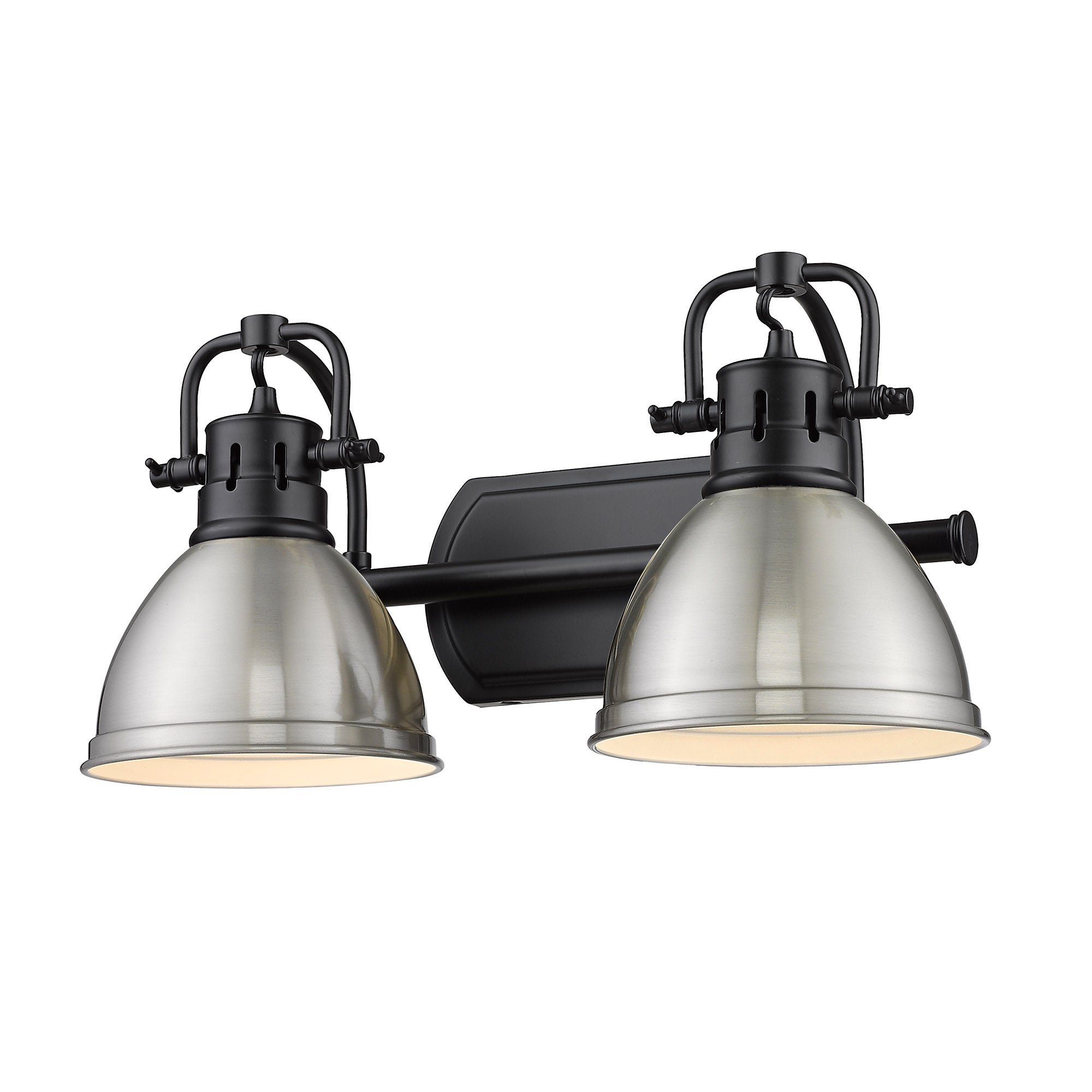 Yep by Golden Lighting Duncan 2-light Vanity in Matte Black and Pewter shade