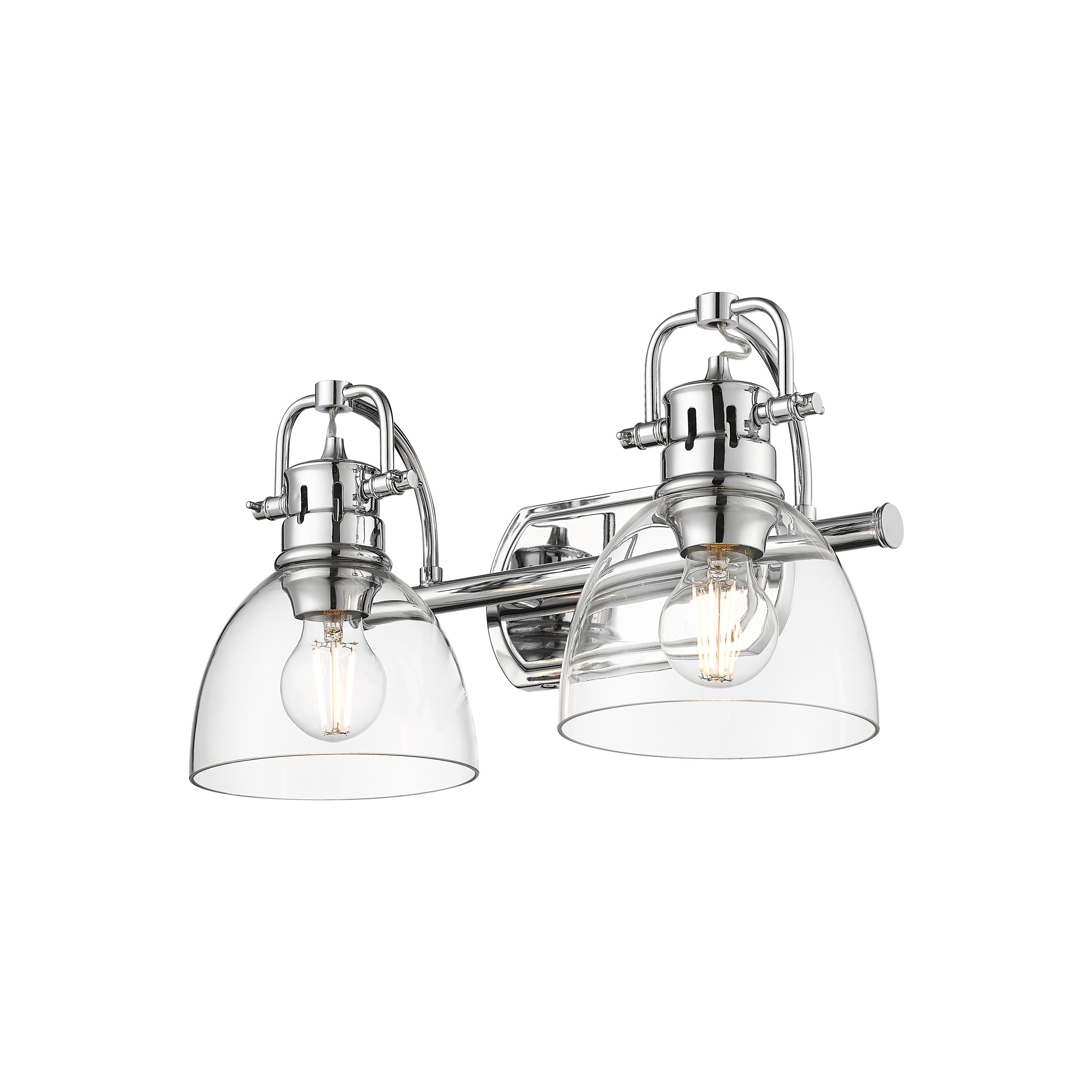 Yep by Golden Lighting Duncan 2-light Vanity in Chrome and Clear Glass