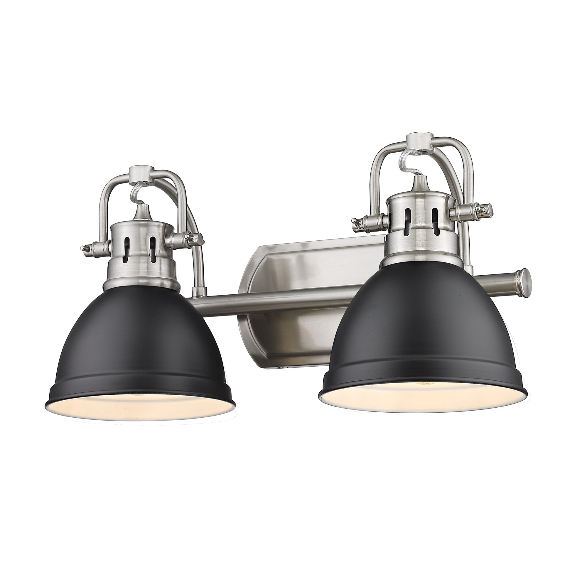 Yep by Golden Lighting Duncan 2-light Vanity in Pewter and Matte Black shade