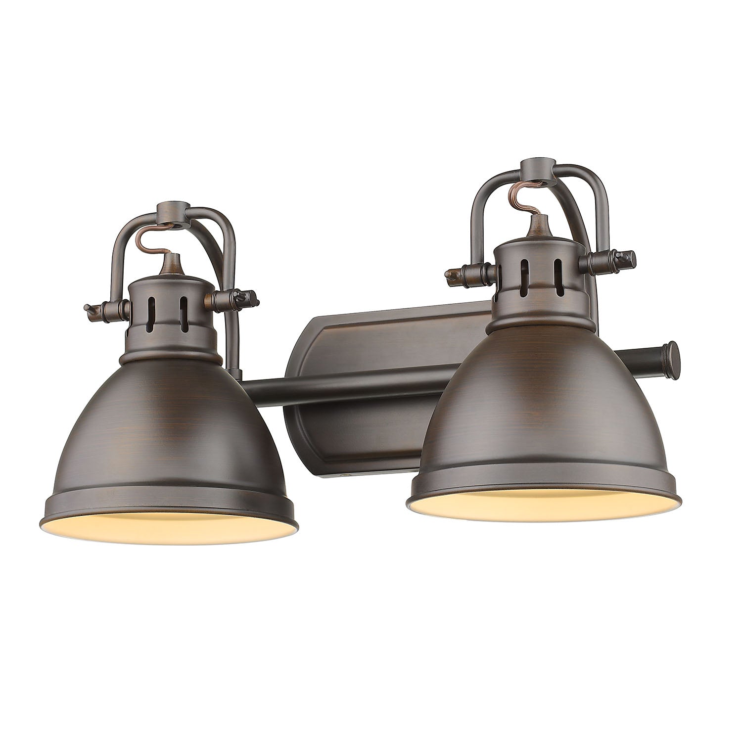 Yep by Golden Lighting Duncan 2-light Vanity in Rubbed Bronze and Rubbed Bronze shade