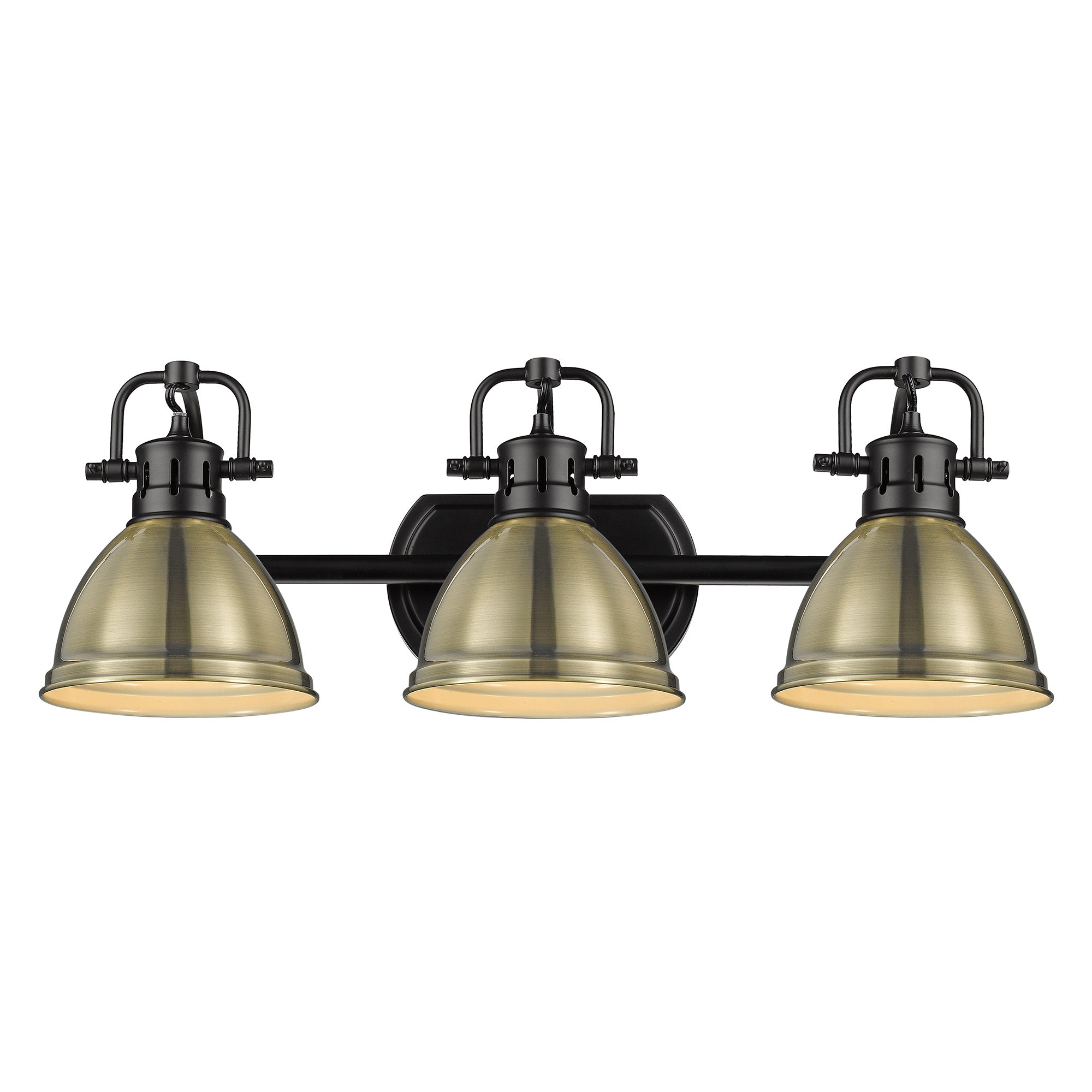 Yep by Golden Lighting Duncan 3-light Vanity in Matte Black and Aged Brass shade - - Golden Lighting