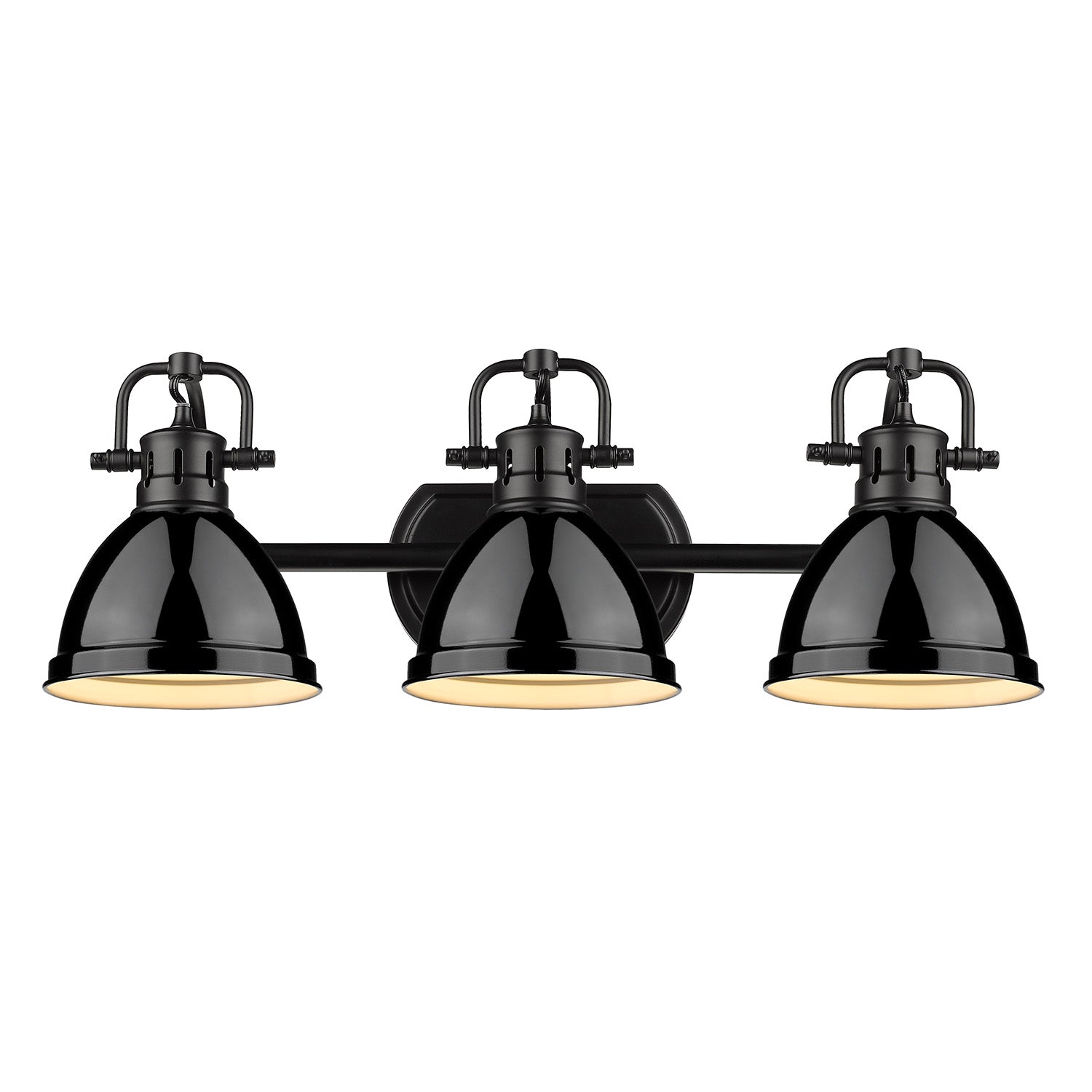 Yep by Golden Lighting Duncan 3-light Vanity in Matte Black and Black shade - - Golden Lighting