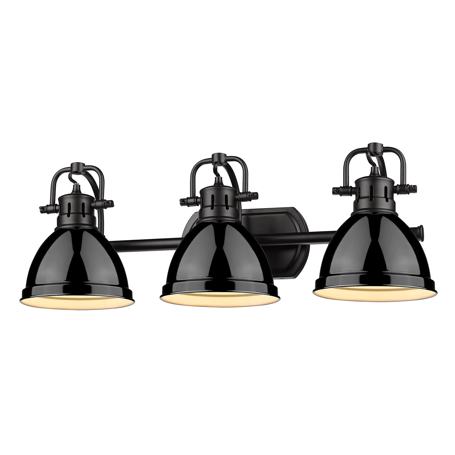 Yep by Golden Lighting Duncan 3-light Vanity in Matte Black and Black shade - - Golden Lighting