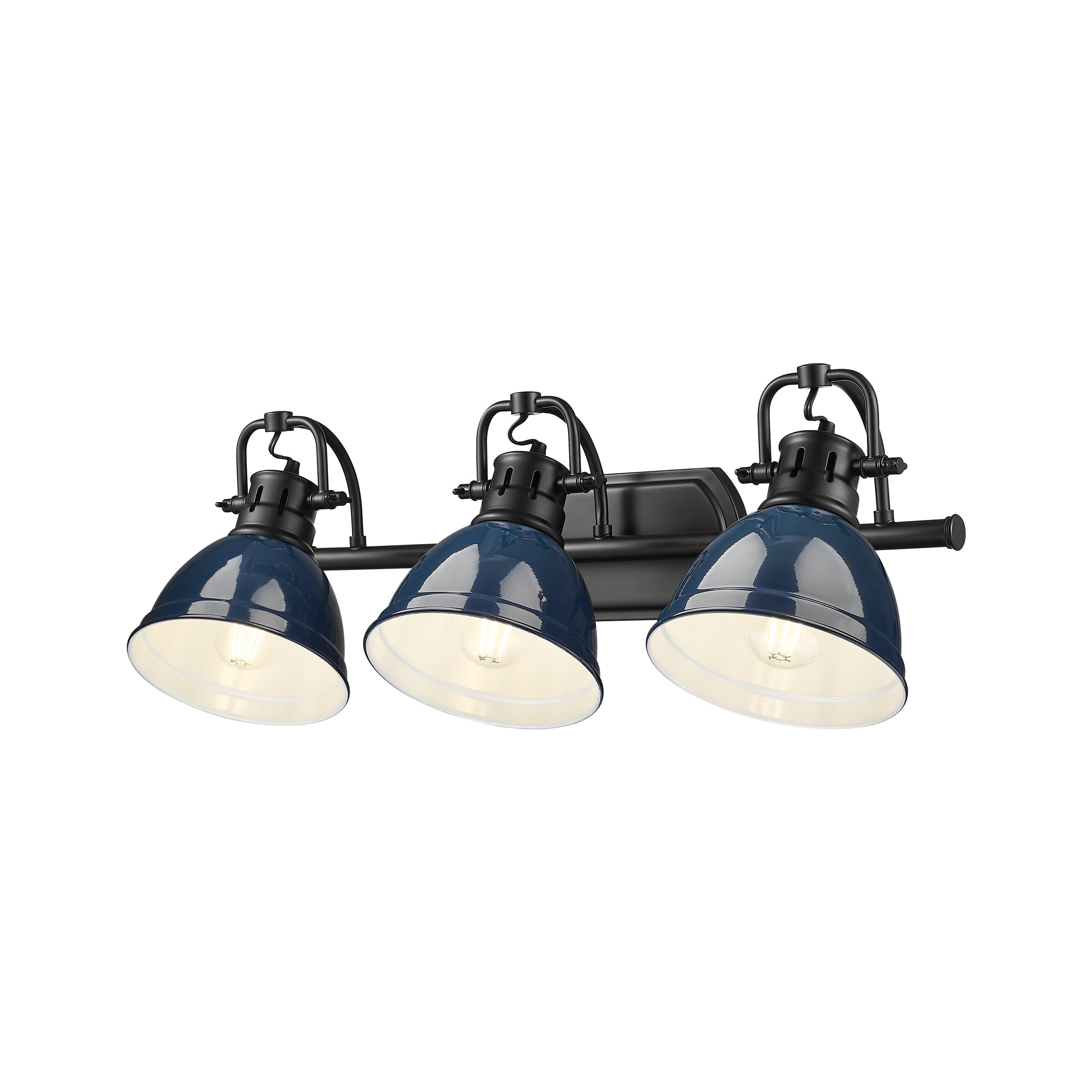 Yep by Golden Lighting Duncan 3-light Vanity in Matte Black and Navy Blue shade - - Golden Lighting