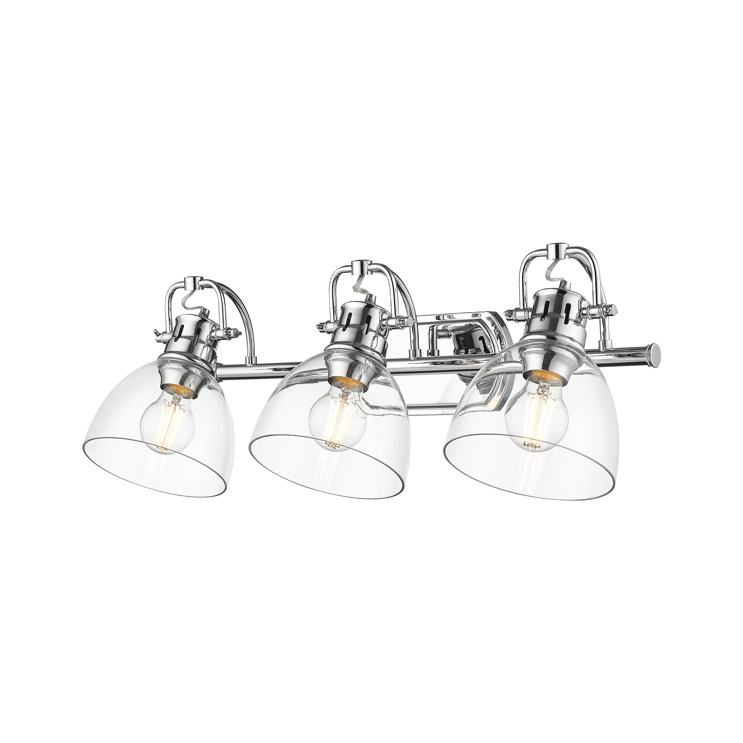 Yep by Golden Lighting Duncan 3-light Vanity in Chrome and Clear Glass - - Golden Lighting