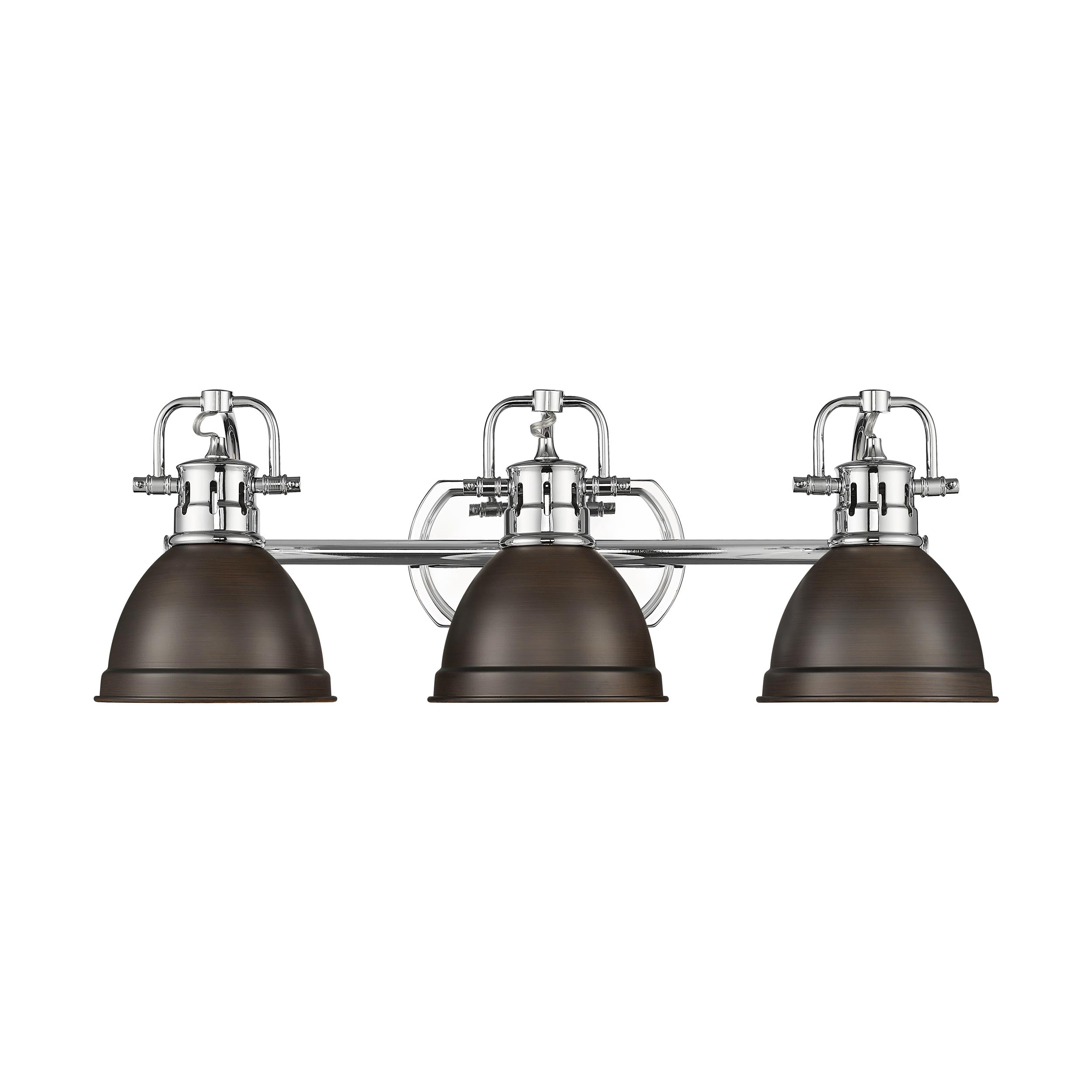 Yep by Golden Lighting Duncan 3-light Vanity in Chrome and Rubbed Bronze shade - - Golden Lighting