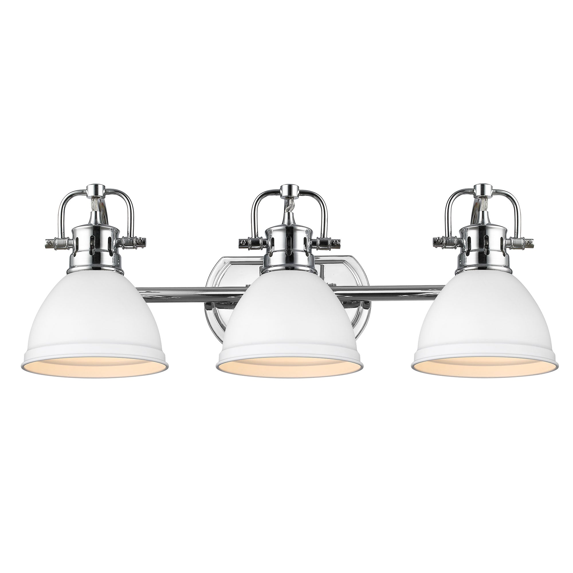 Yep by Golden Lighting Duncan 3-light Vanity in Chrome and Matte White shade - - Golden Lighting
