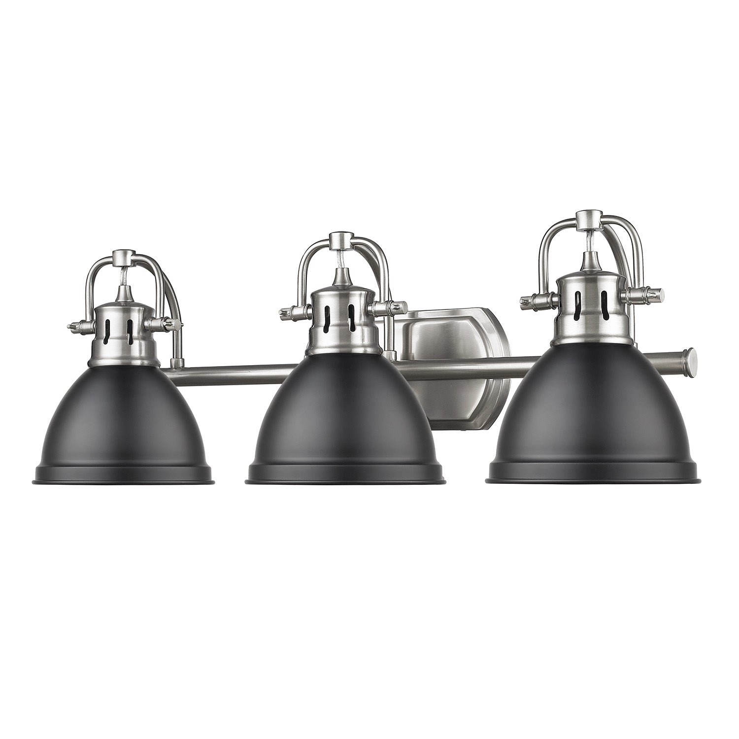 Yep by Golden Lighting Duncan 3-light Vanity in Pewter and Matte Black shade - - Golden Lighting