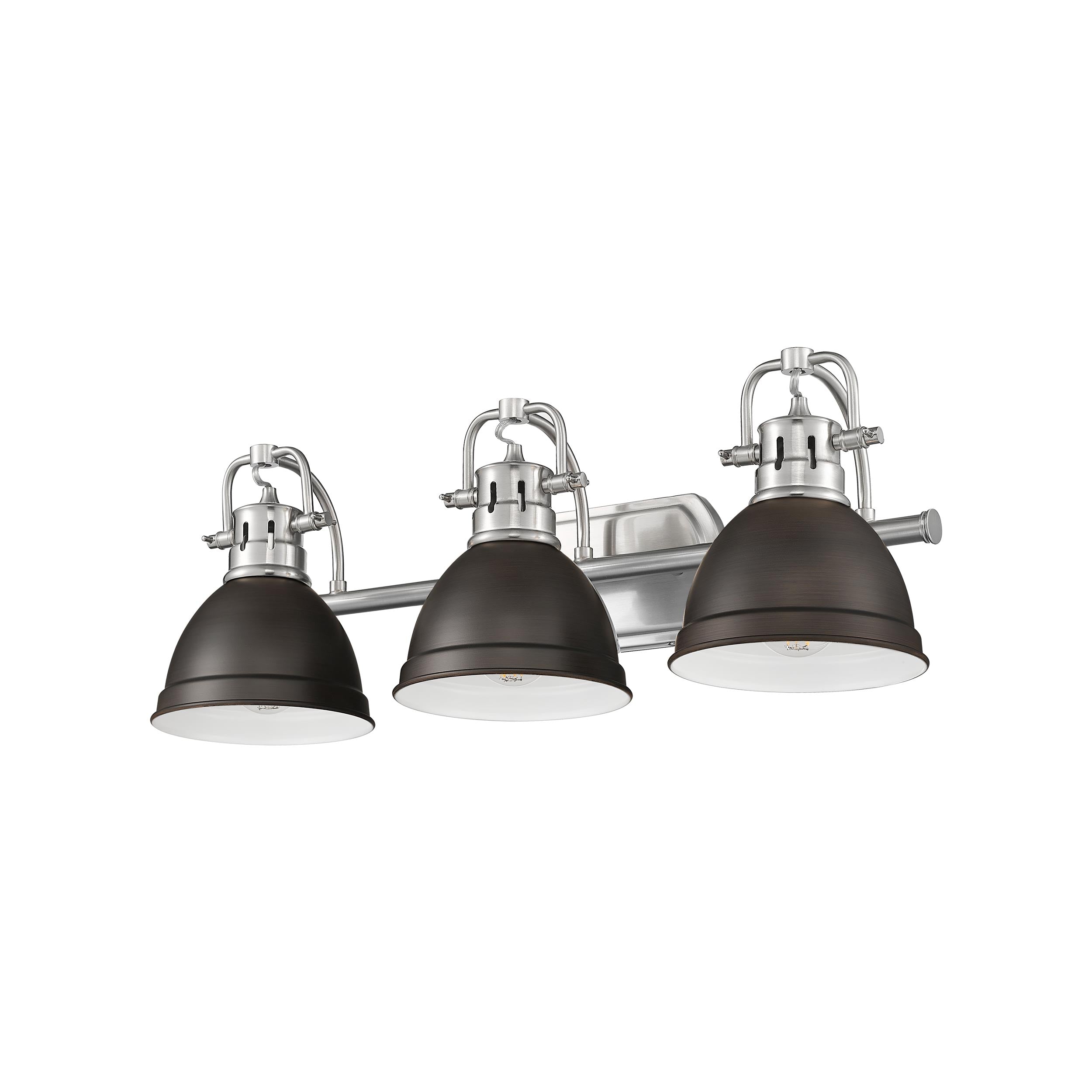 Yep by Golden Lighting Duncan 3-light Vanity in Pewter and Rubbed Bronze shade - - Golden Lighting