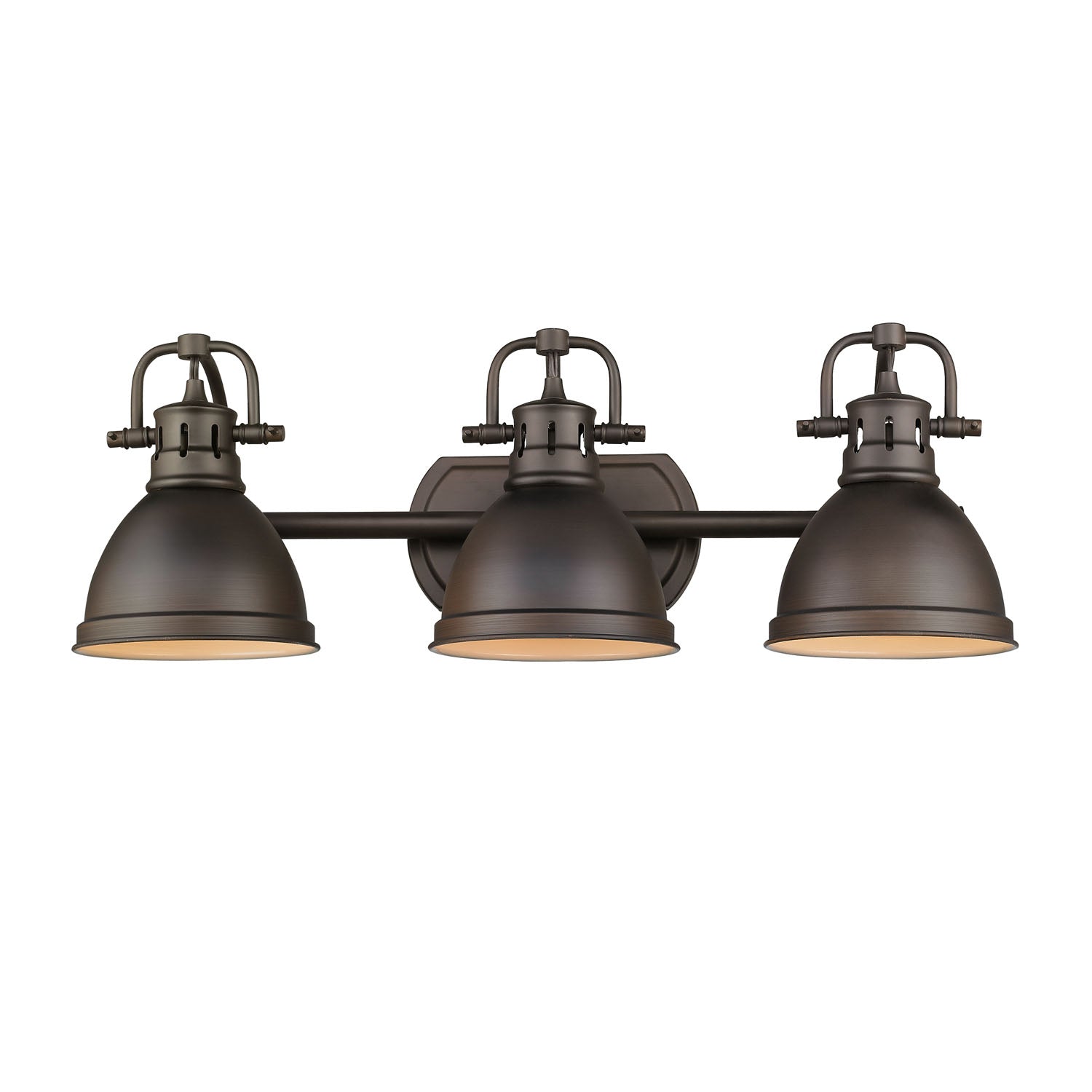 Duncan 3-light Vanity in Rubbed Bronze - - Golden Lighting